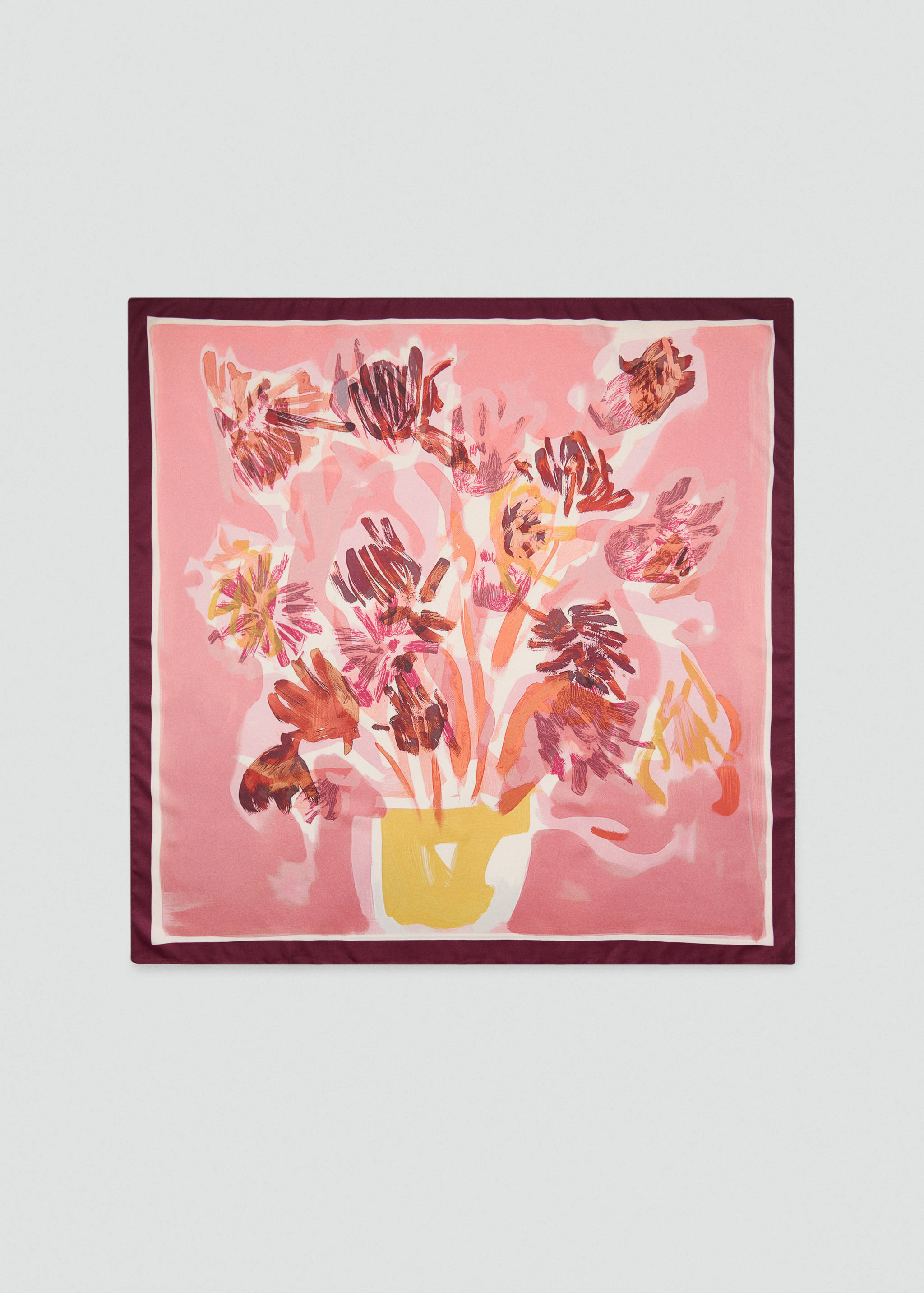 Floral satin scarf - Article without model