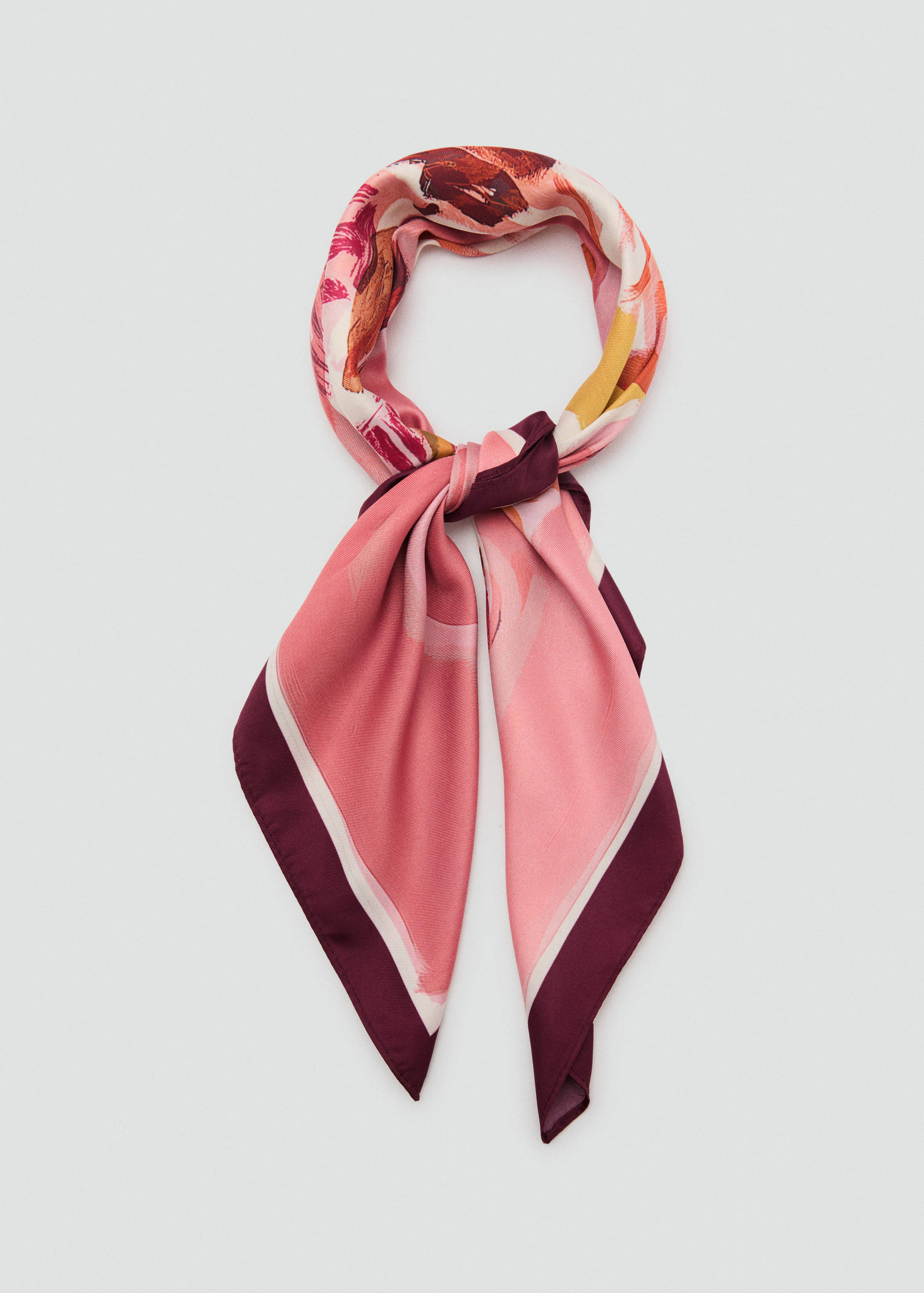Floral satin scarf - Details of the article 1