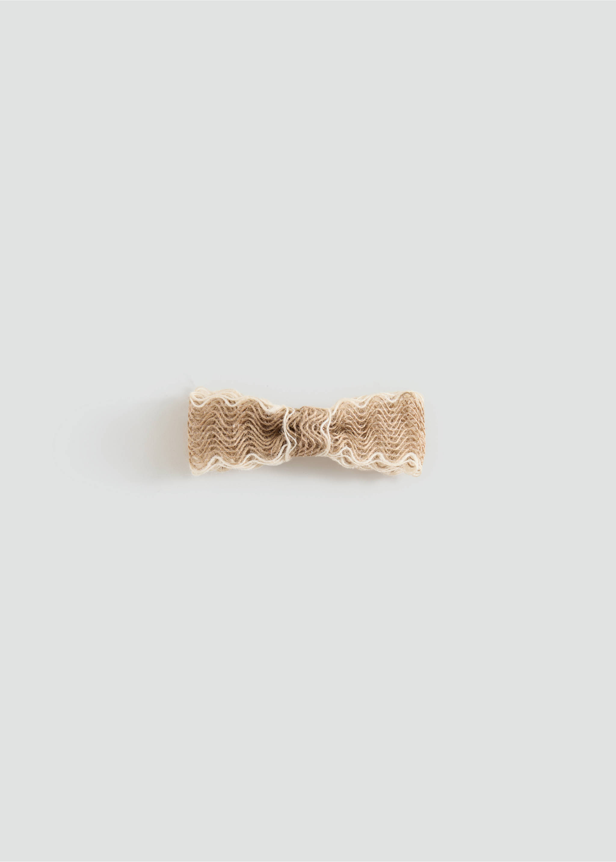 Natural fibre bow clip - Article without model, Beige. Ref: 87055929-00.