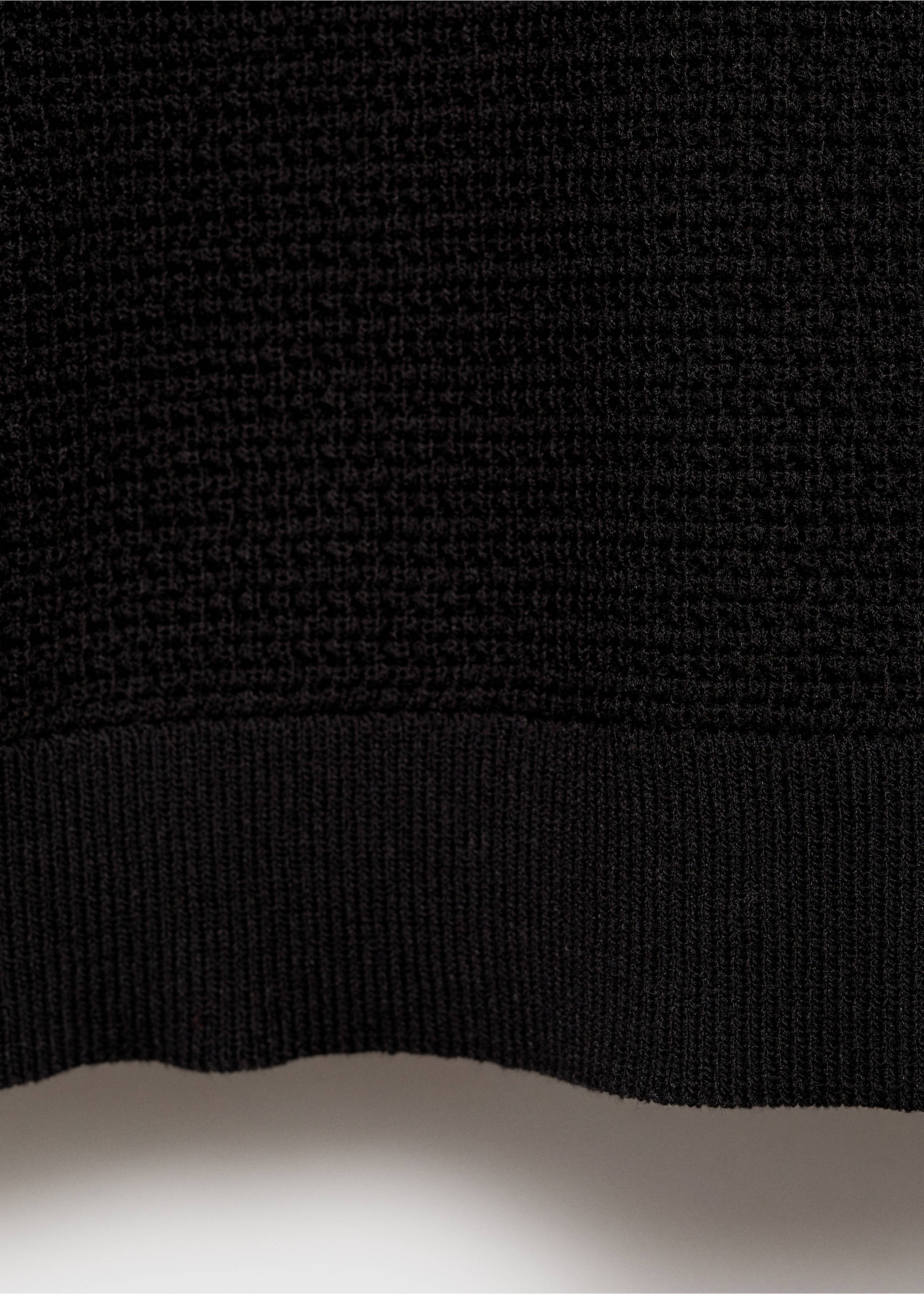 Structured fine-knit polo shirt - Details of the article 0, Black. Ref: 87055933-00.