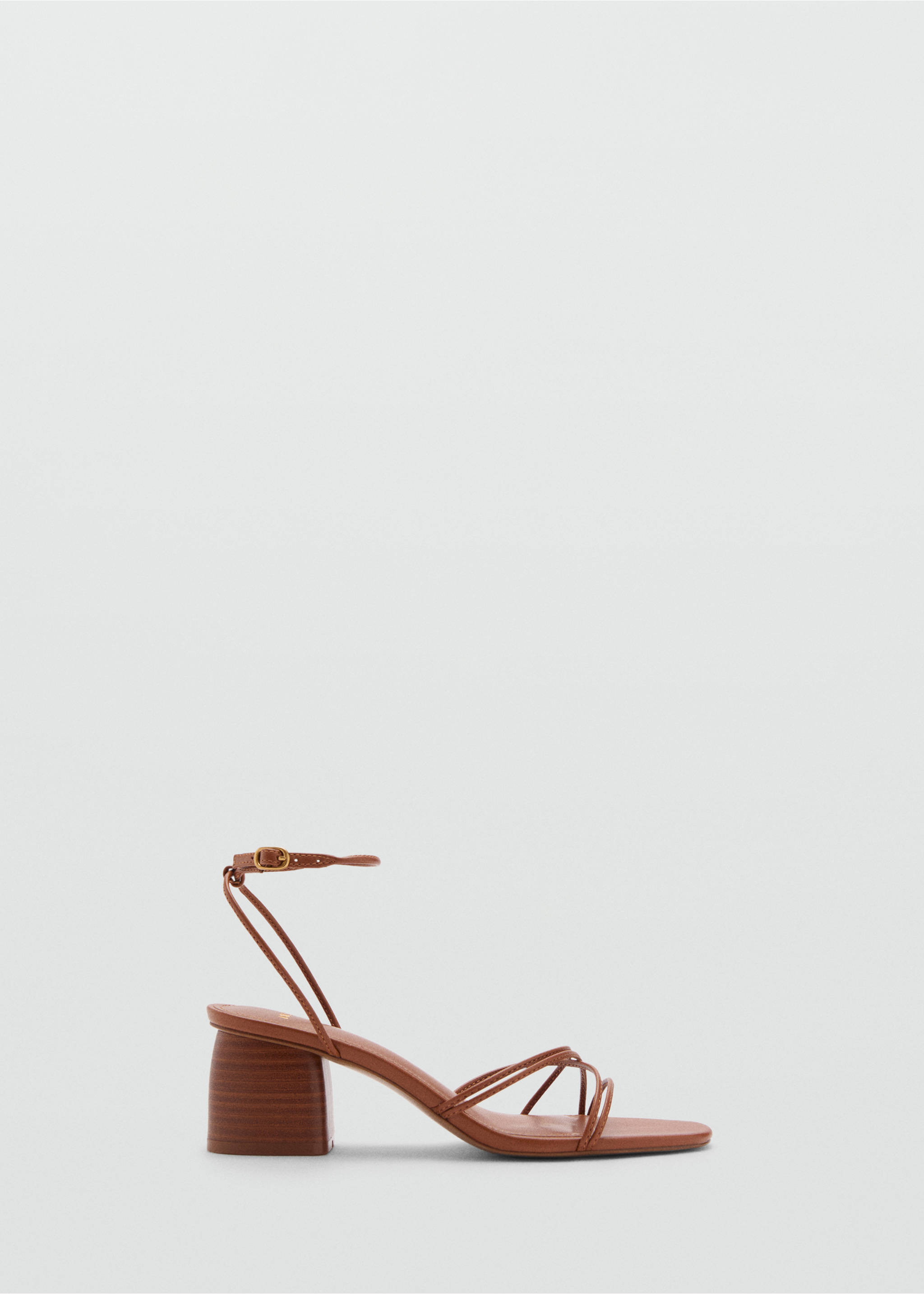 Sandal mit Absatz und gekreuzten Riemen - Artikel ohne Model, Mittelbraun. Ref: 87055935-00.