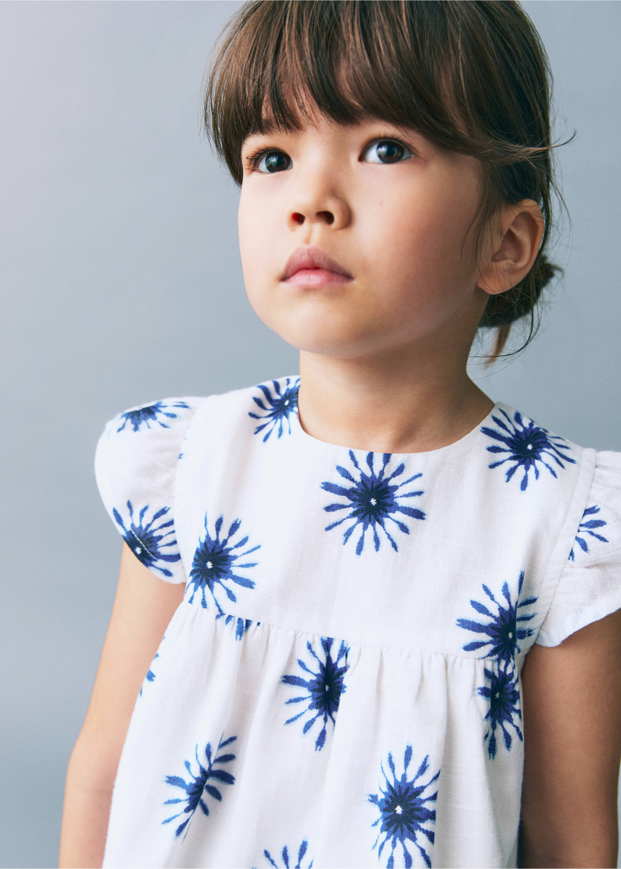 Printed cotton blouse - Medium plane, White. Ref: 87055937-00.