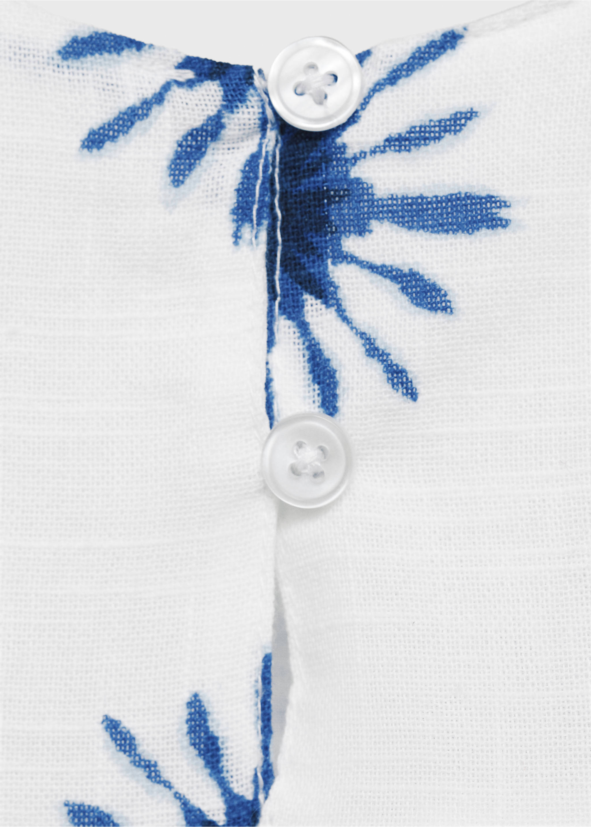 Printed cotton blouse - Details of the article 8, White. Ref: 87055937-00.