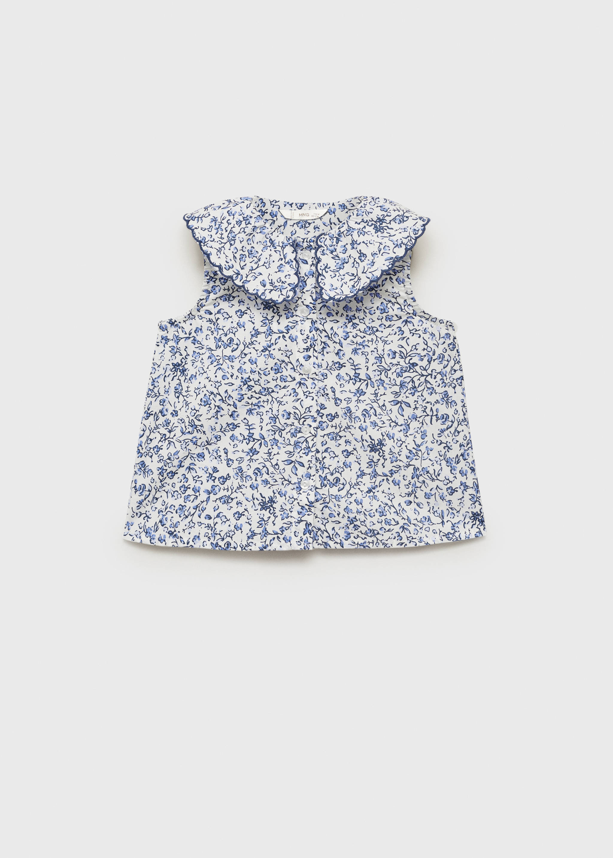 Gemusterte Bluse mit Babydollkragen - Artikel ohne Model