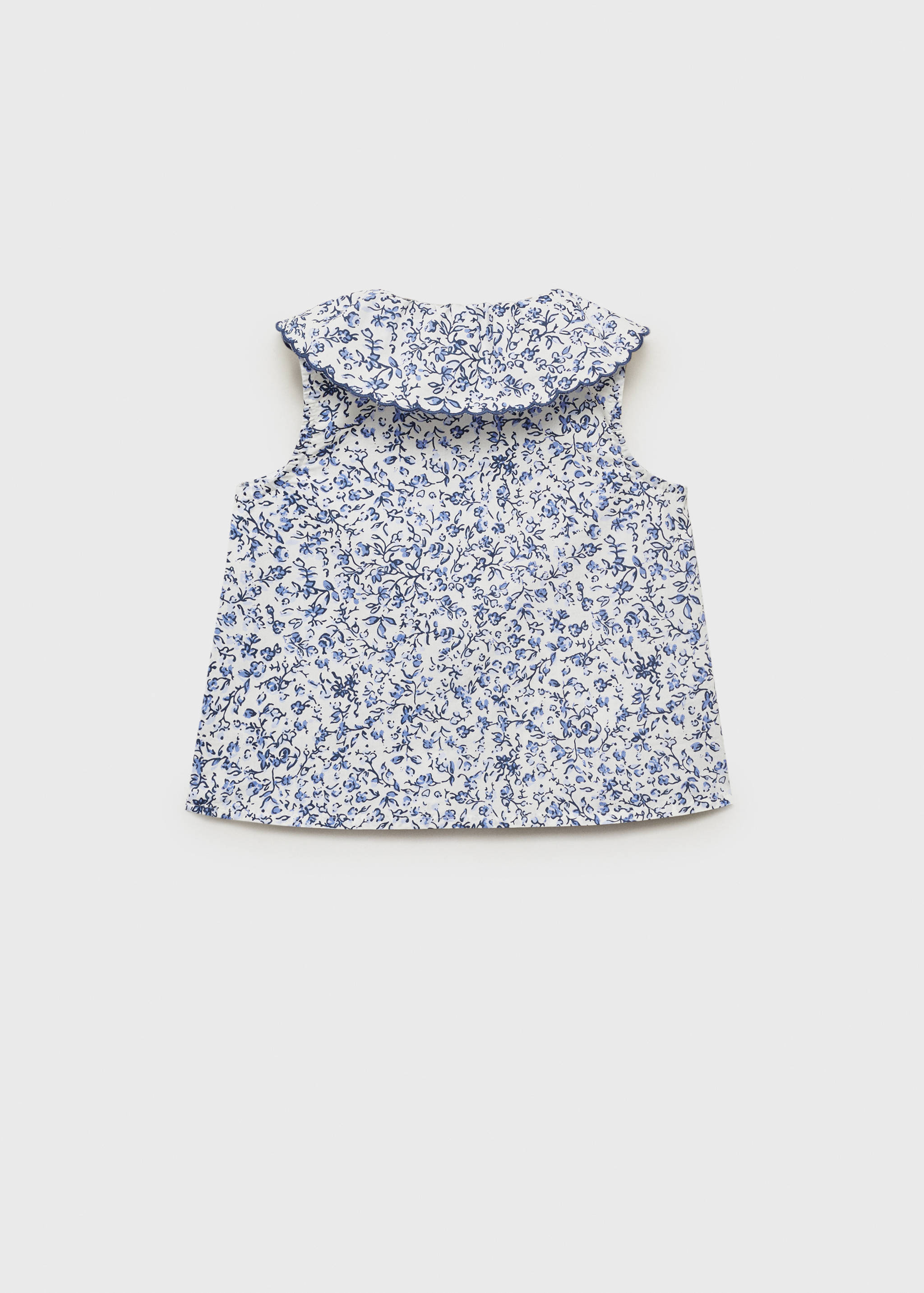 Gemusterte Bluse mit Babydollkragen - Rückseite des Artikels