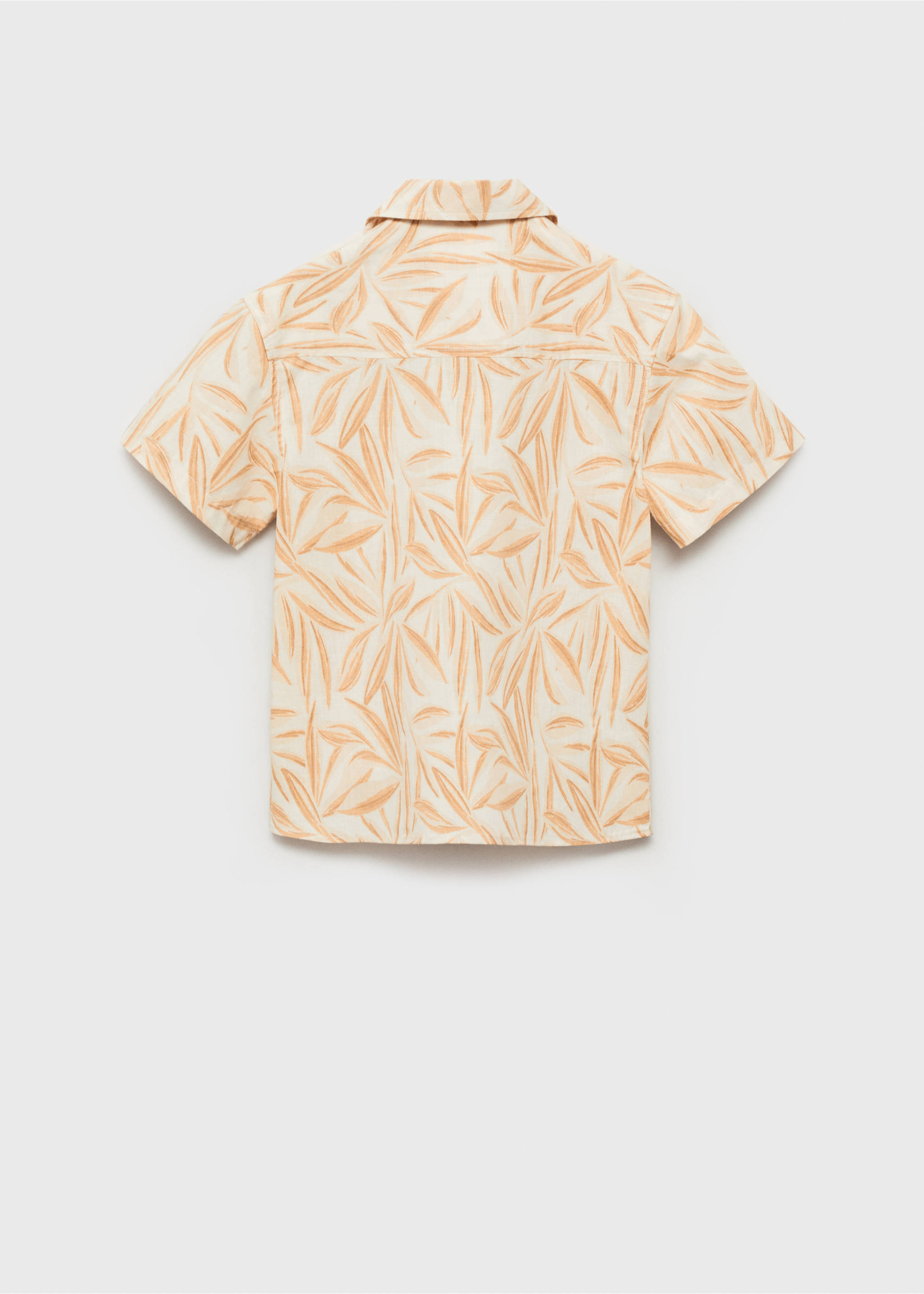 Short sleeved cotton shirt - Reverse of the article, Ochre. Ref: 87055939-00.