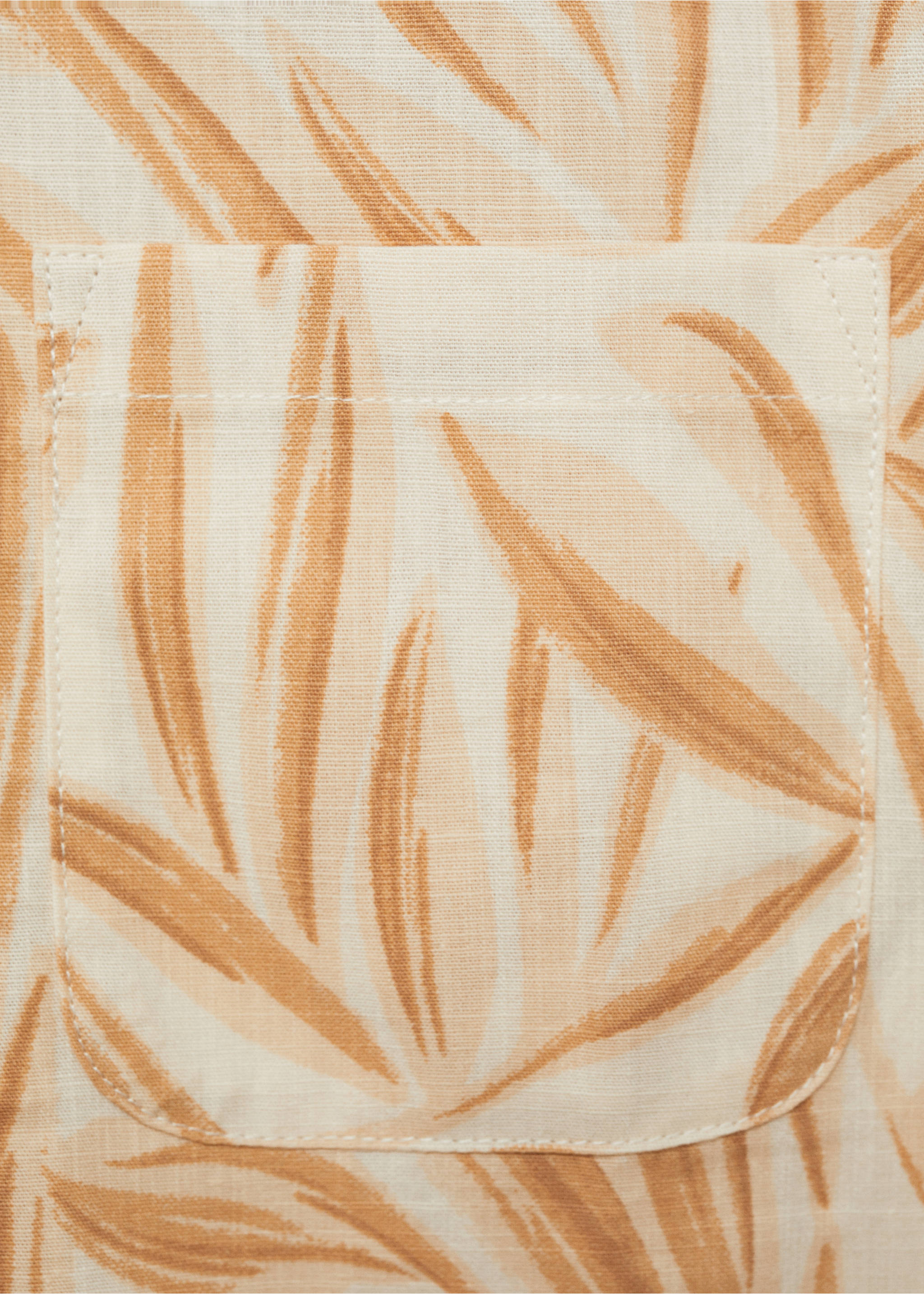 Short sleeved cotton shirt - Details of the article 0, Ochre. Ref: 87055939-00.