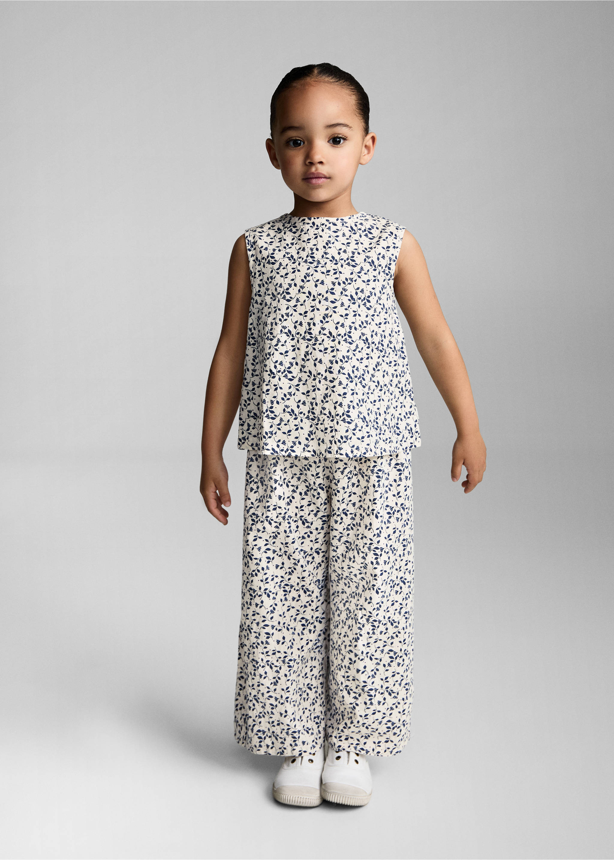 Ärmellose Printbluse - Allgemeine Ansicht, Weiß. Ref: 87055940-00.