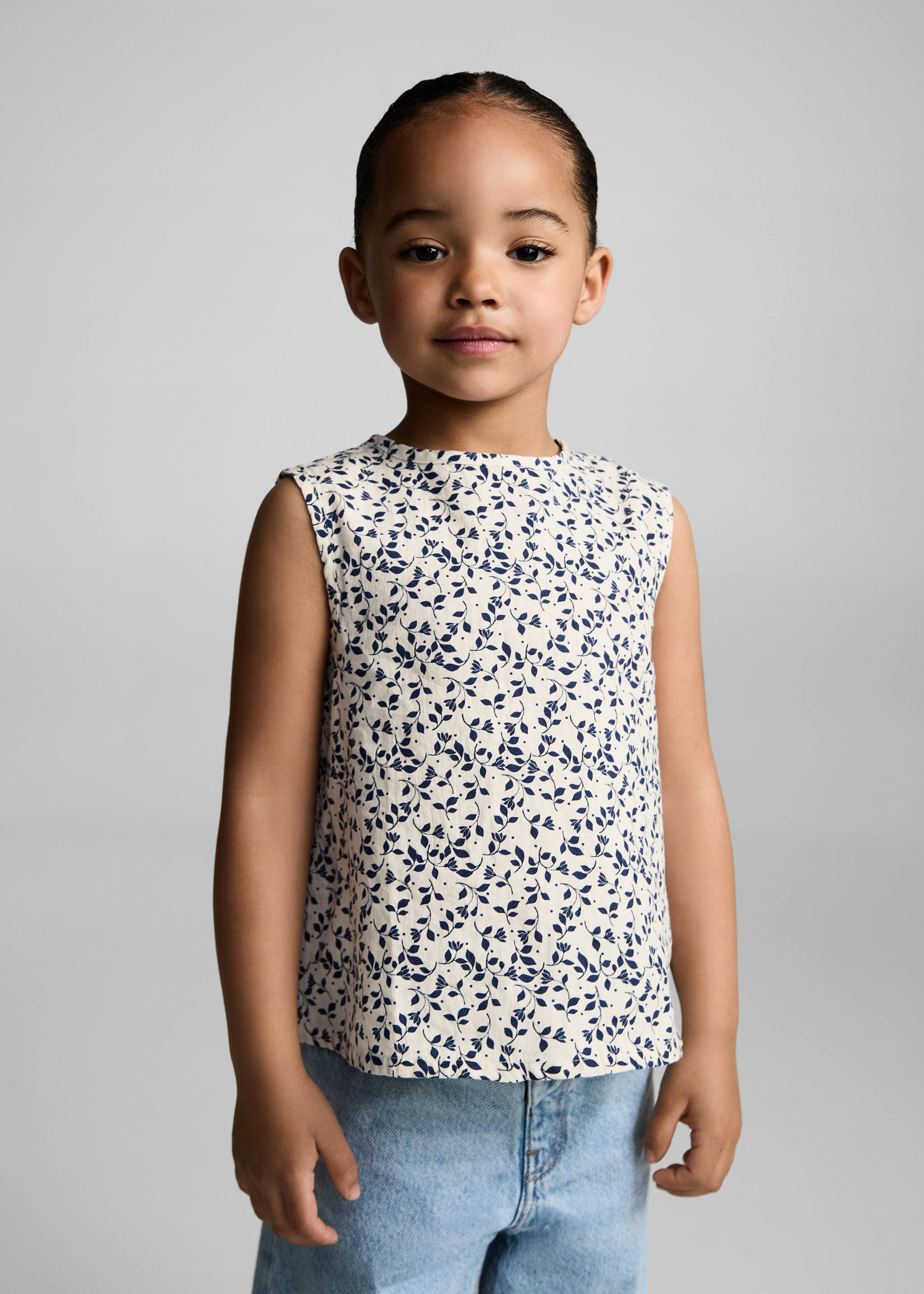 Ärmellose Printbluse - Mittlere Ansicht