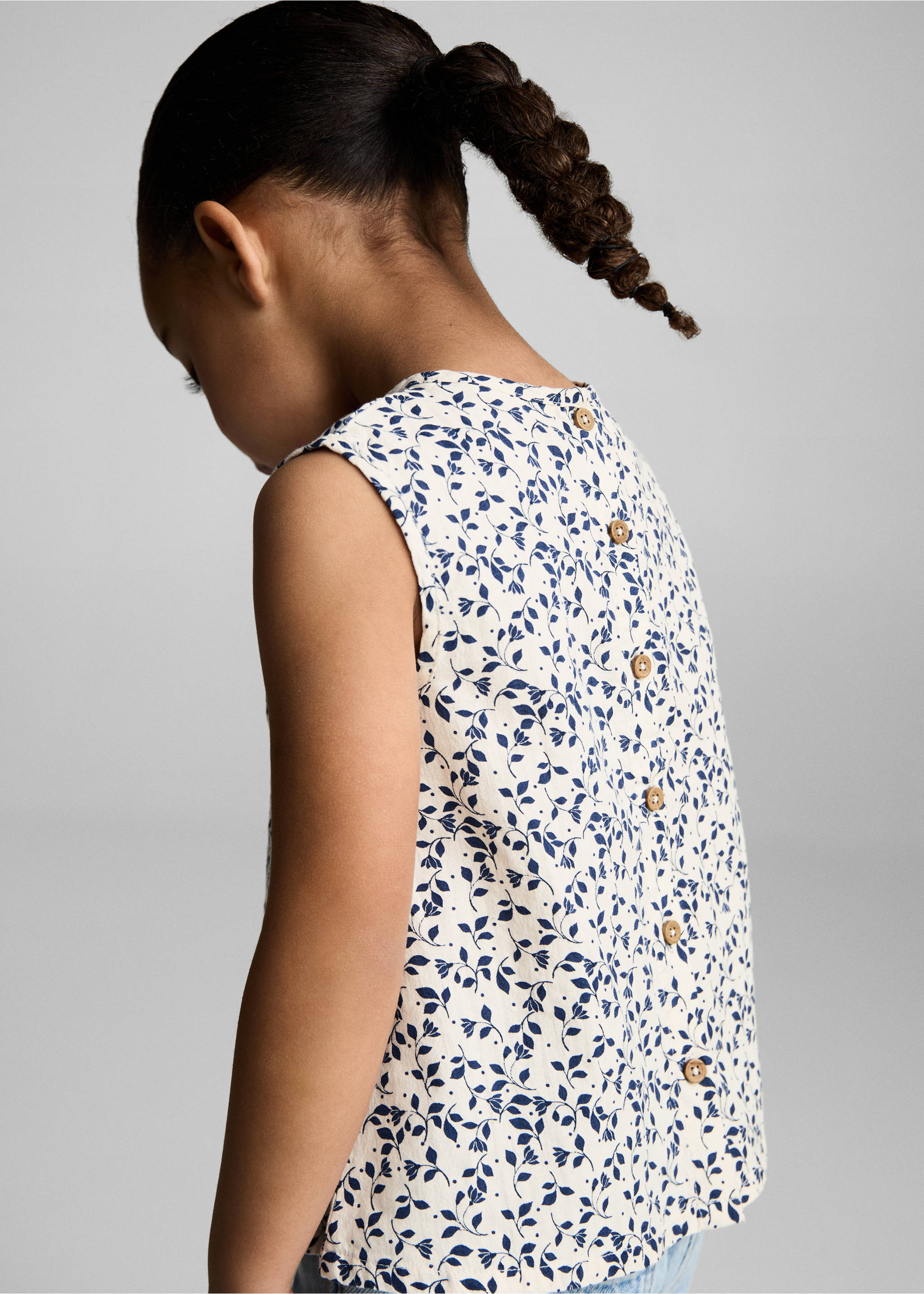 Blusa estampada sin mangas - Reverso del artículo, Blanco. Ref: 87055940-00.