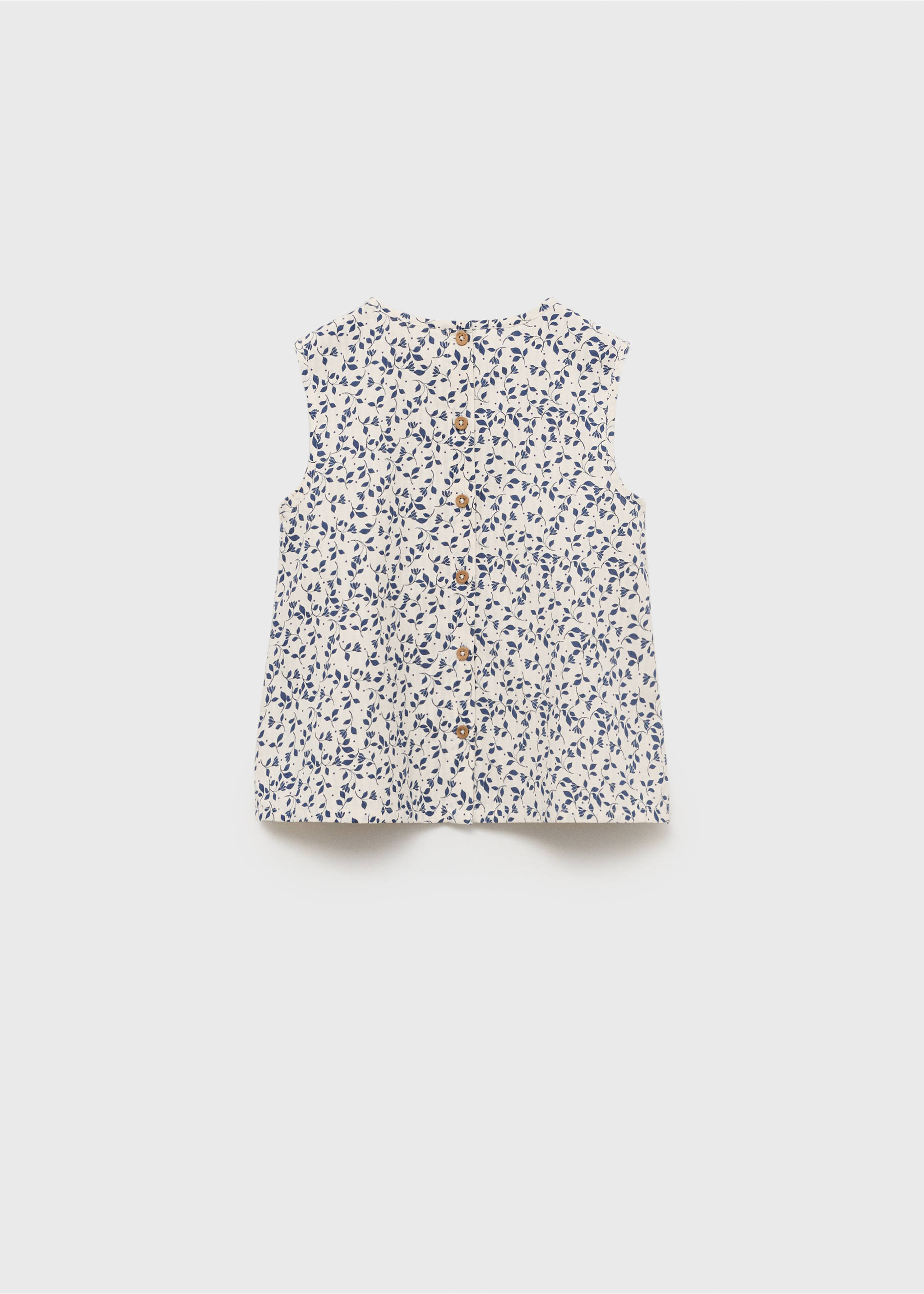 Ärmellose Printbluse - Rückseite des Artikels, Weiß. Ref: 87055940-00.