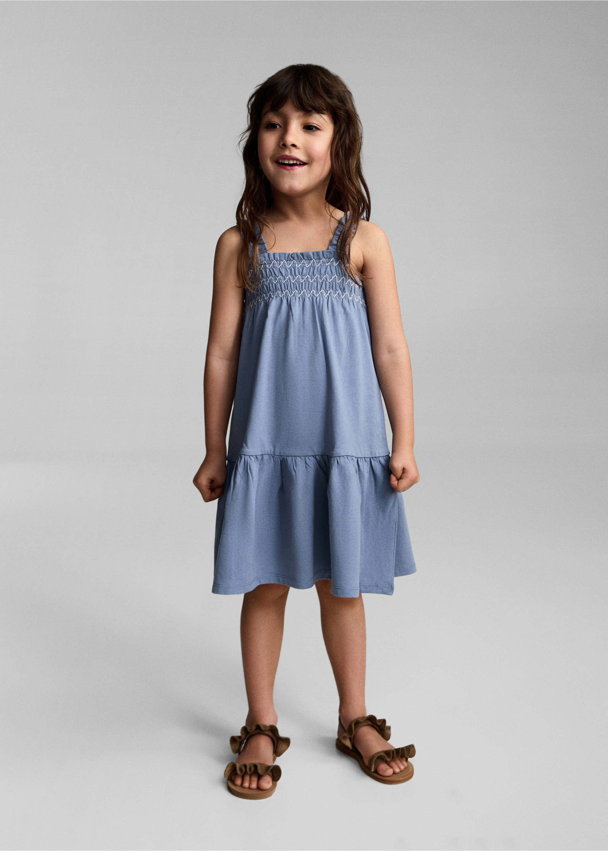 Jeanskleid mit Babydoll-Kragen - Allgemeine Ansicht, Mittelblau. Ref: 87055941-00.