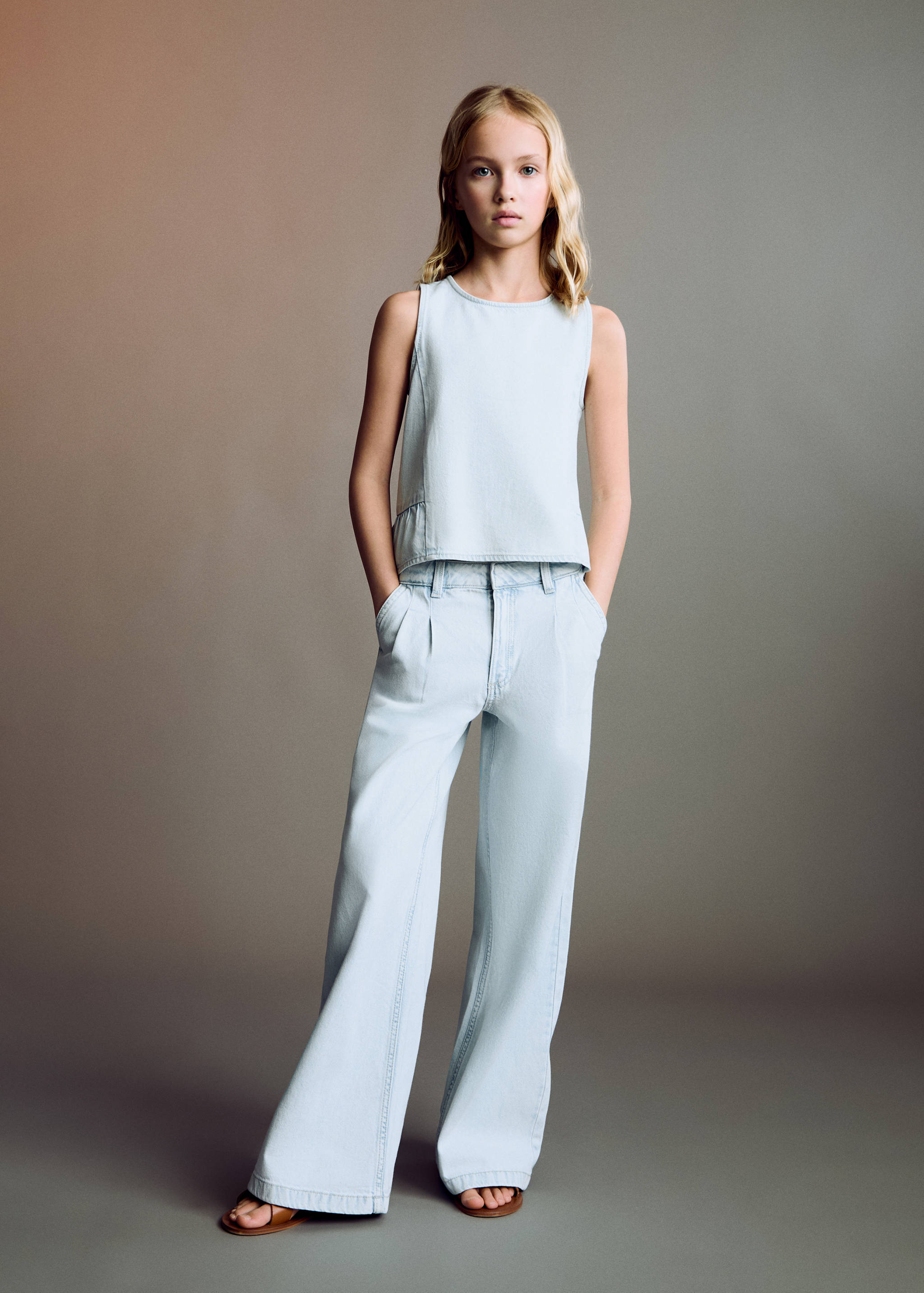 Blusa denim volante - Plano general