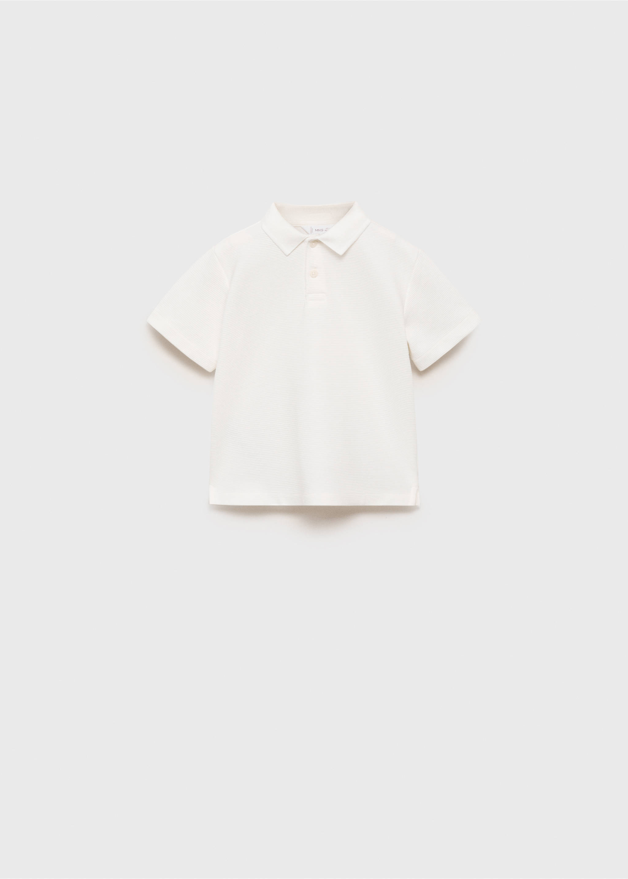Textured knitted polo shirt - Article without model, Off White. Ref: 87055949-00.