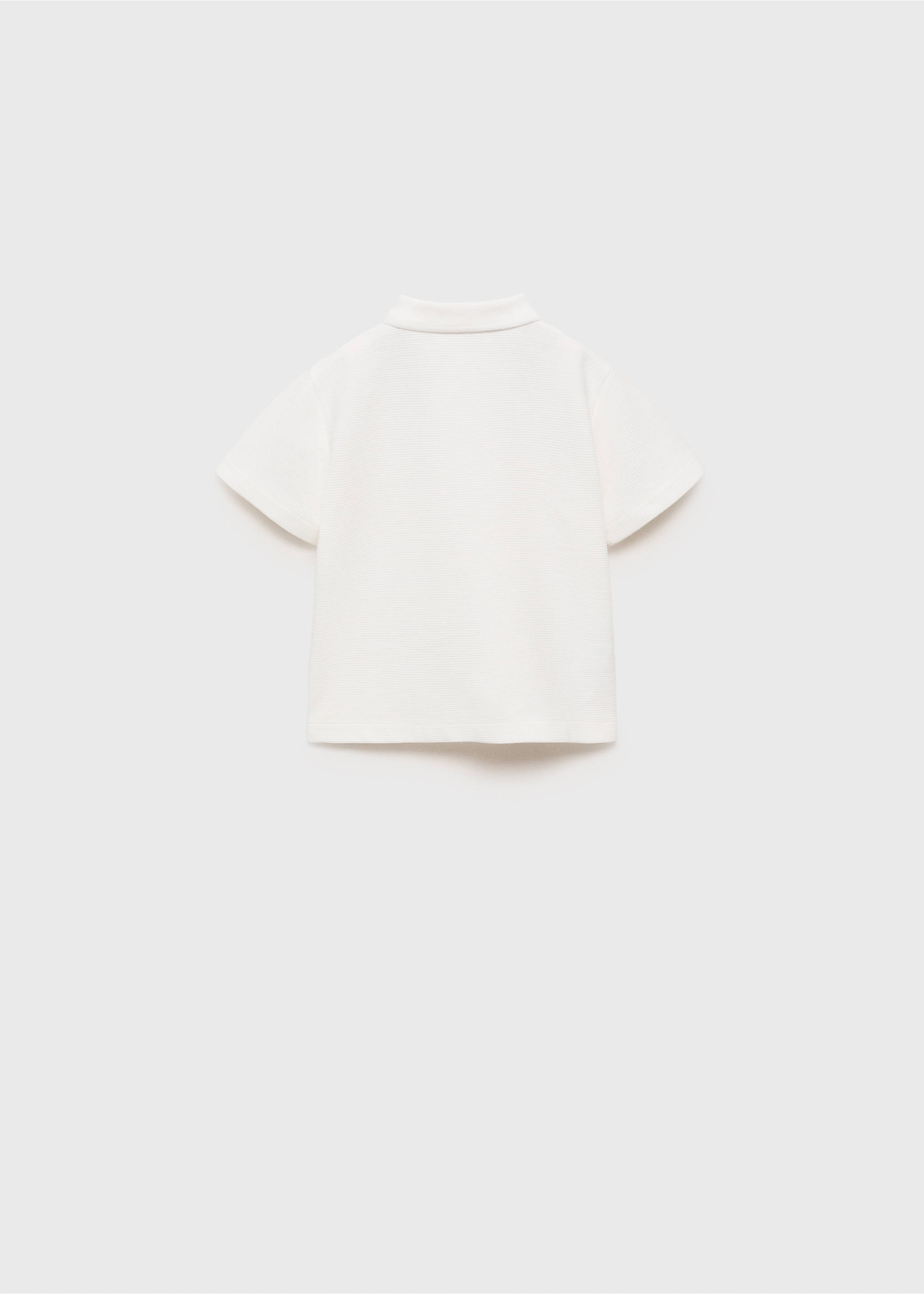 Textured knitted polo shirt - Reverse of the article, Off White. Ref: 87055949-00.