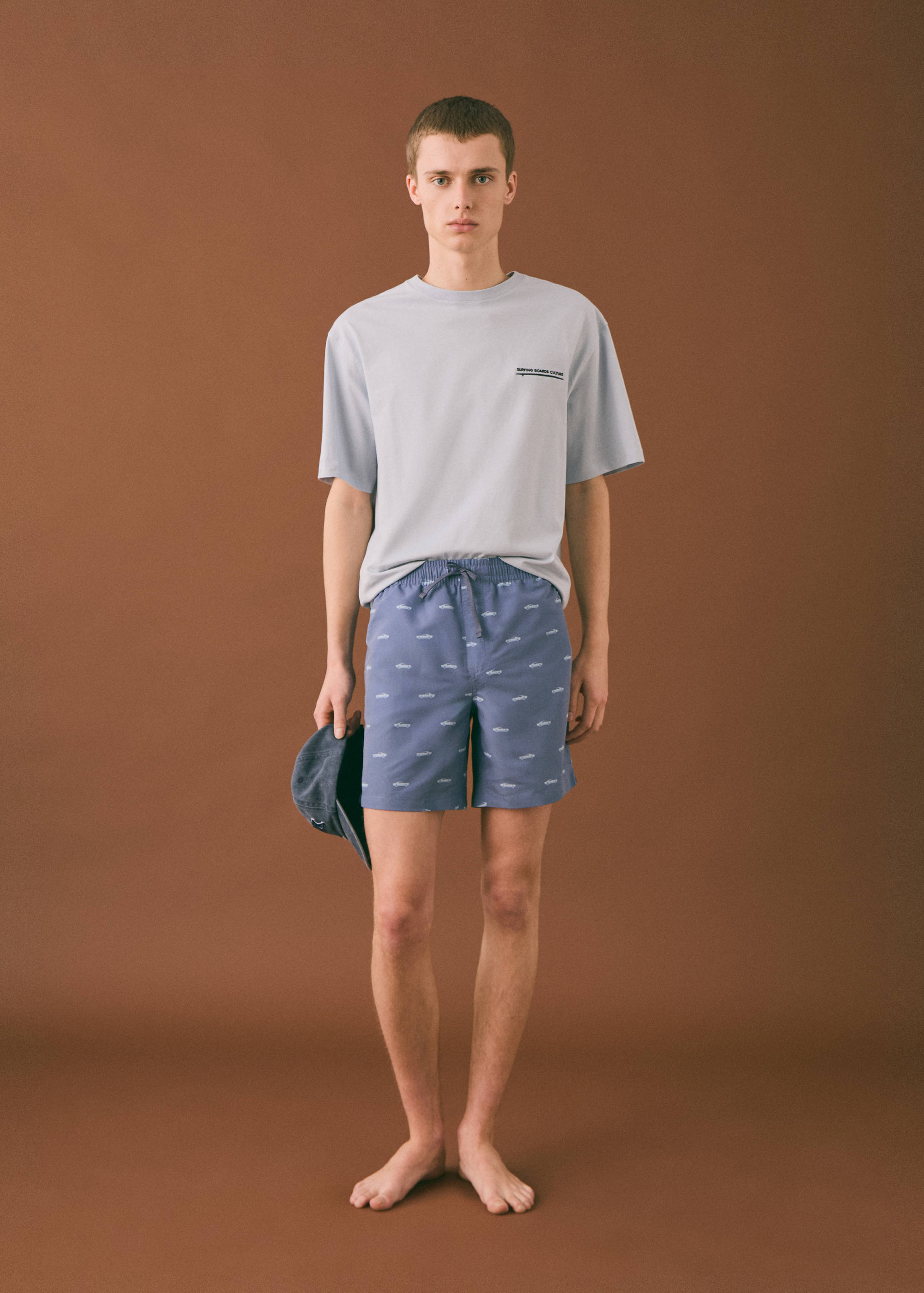 Printed swimsuit with drawstring - Details of the article 2