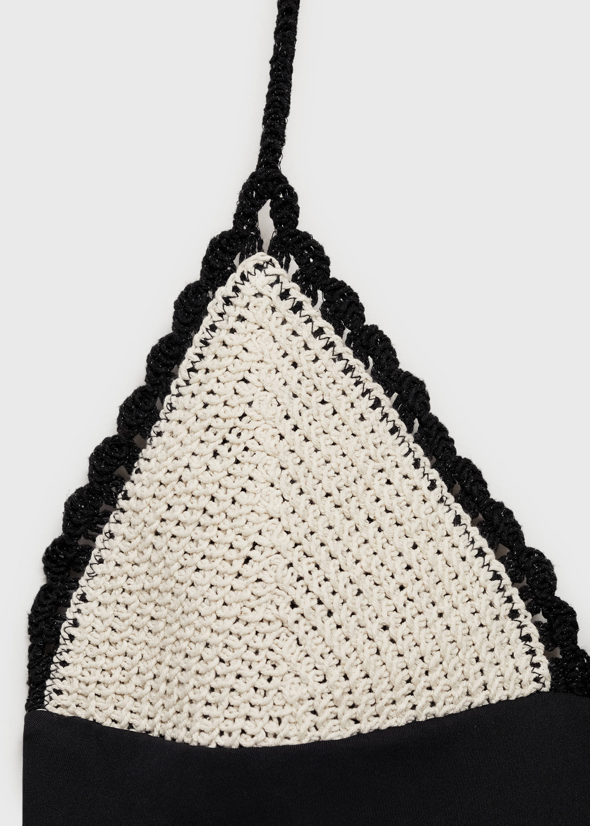 Combined knitted swimsuit with crochet appliqué - Details of the article 8