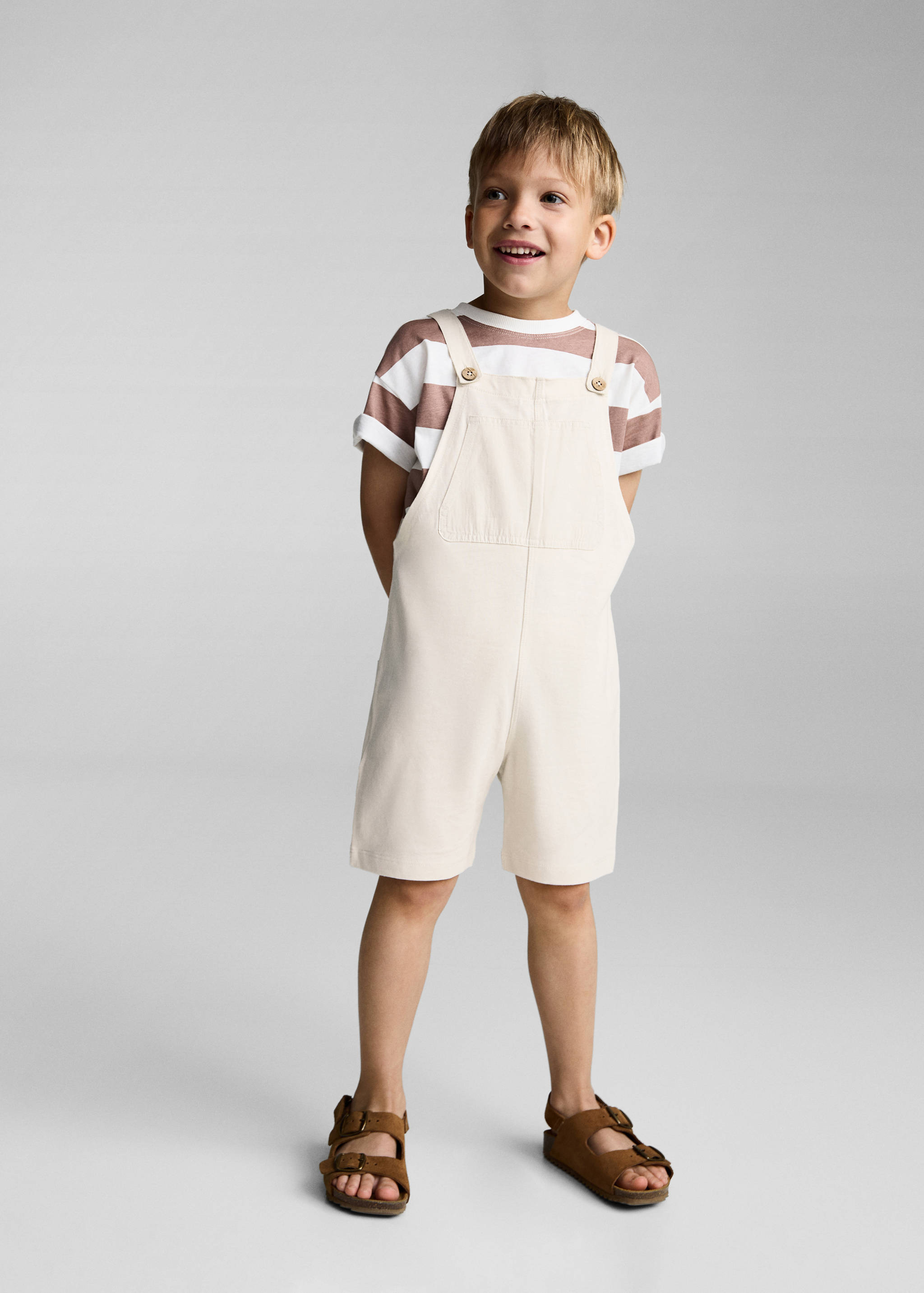Cotton knit dungarees - General plane