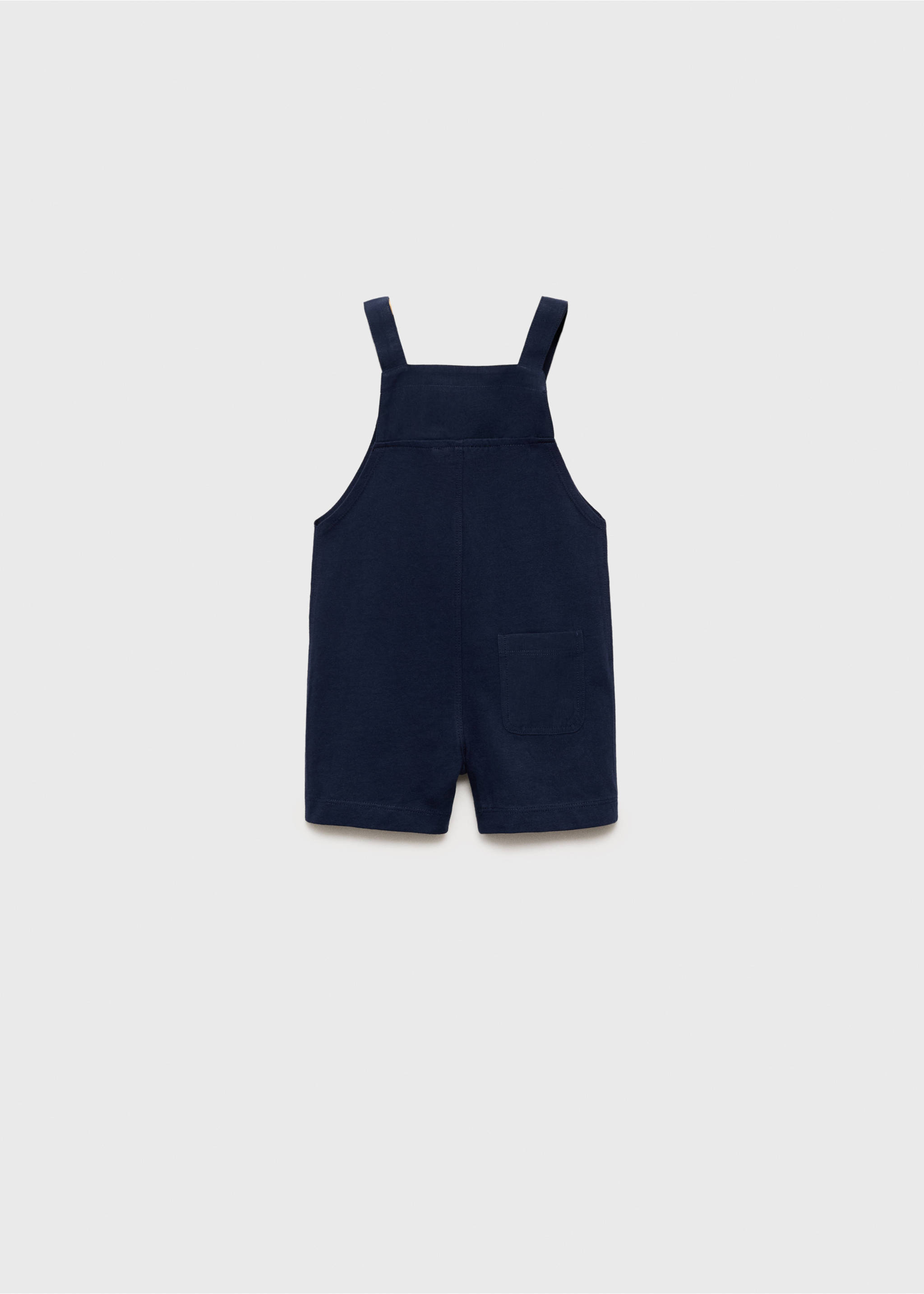 Cotton knit dungarees - Reverse of the article, Dark Navy. Ref: 87055957-00.