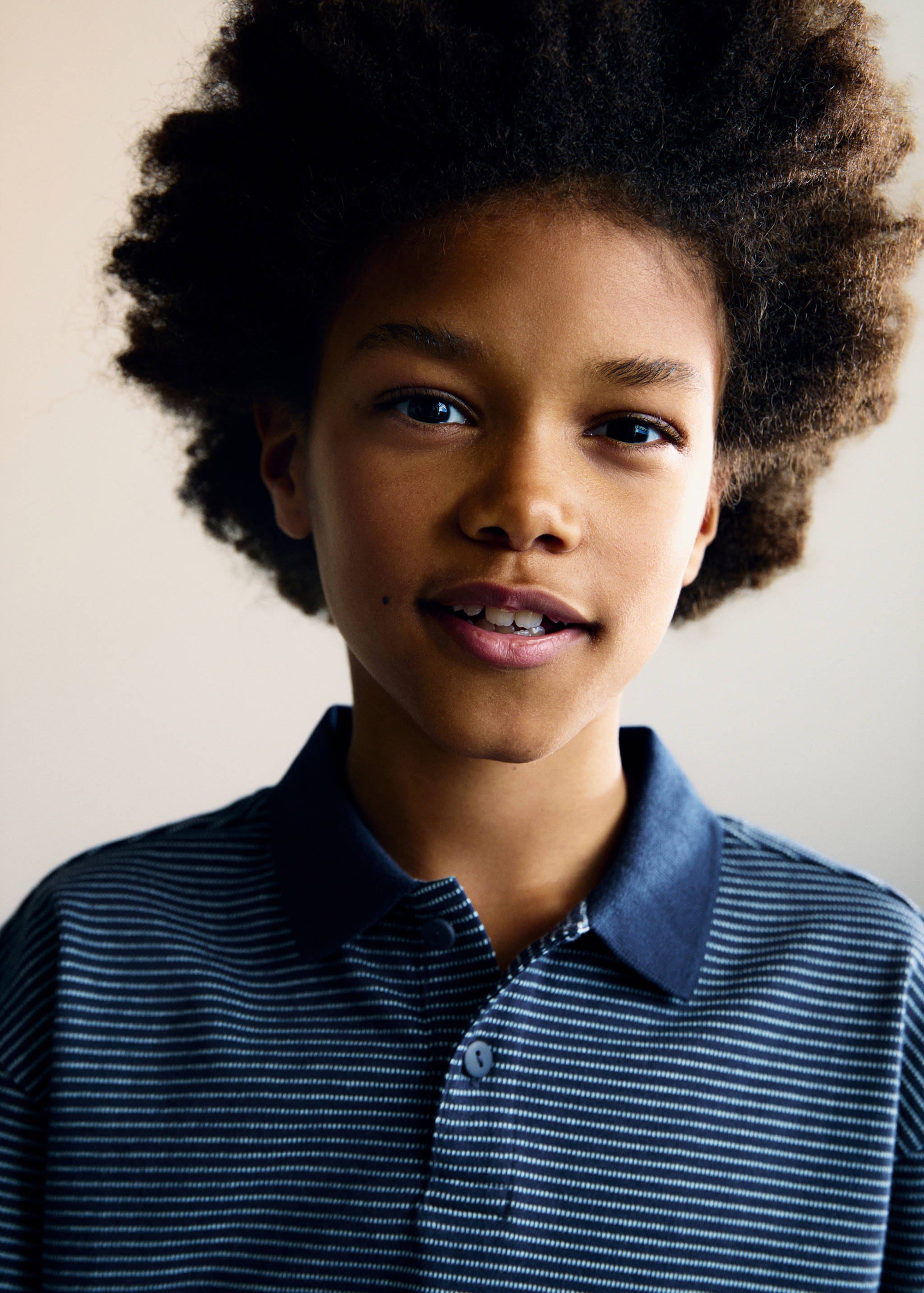 Striped cotton polo shirt - Details of the article 1