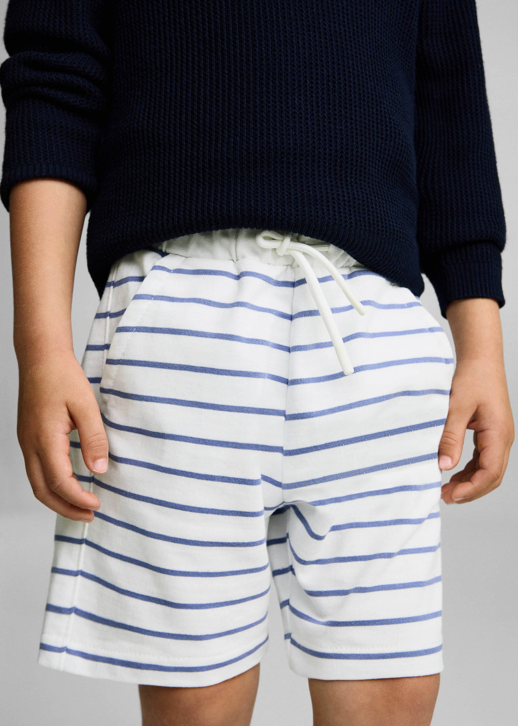 Striped cotton Bermuda shorts - Medium plane