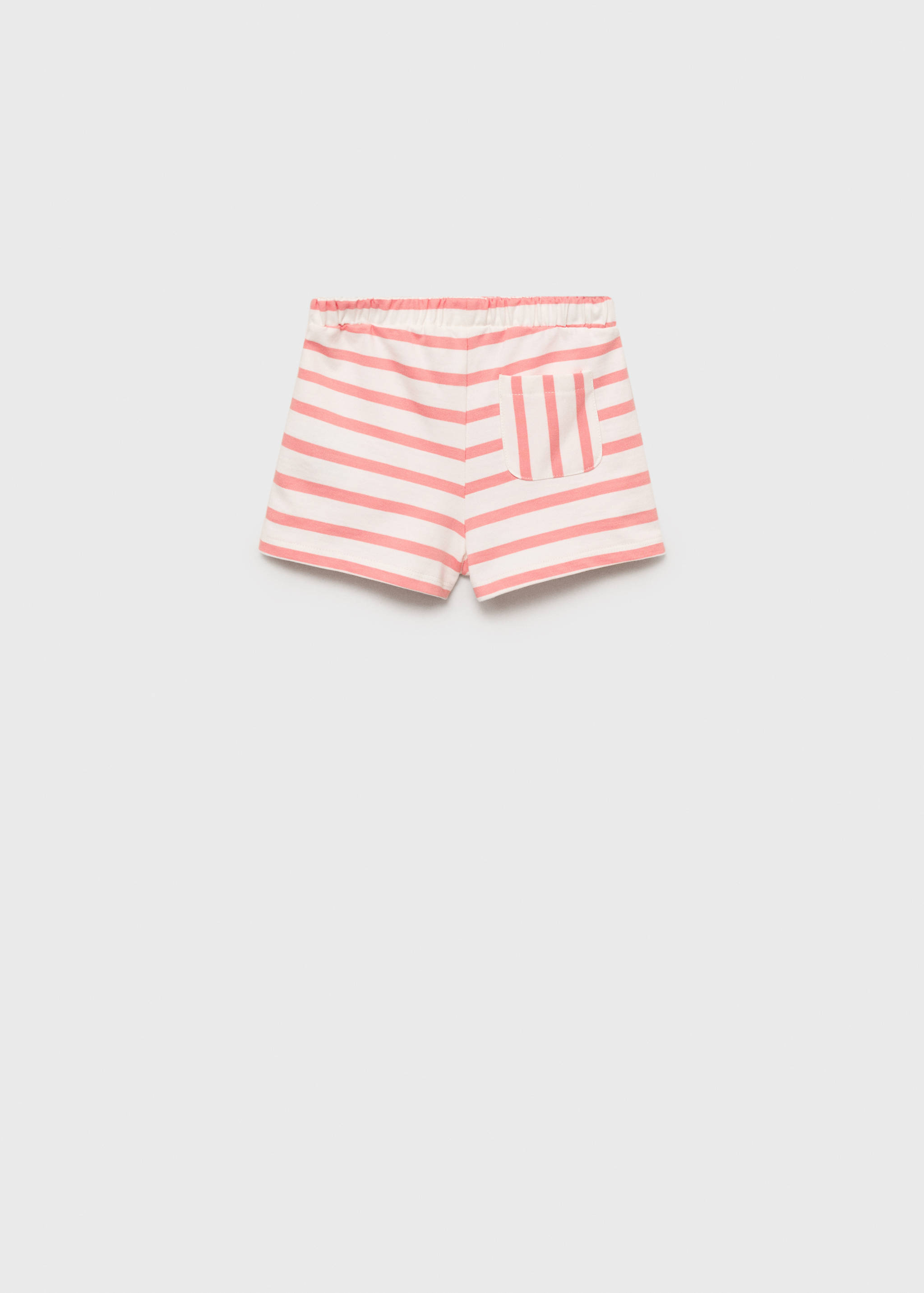 Gestreifte Shorts mit Rüschen und Taschen - Rückseite des Artikels