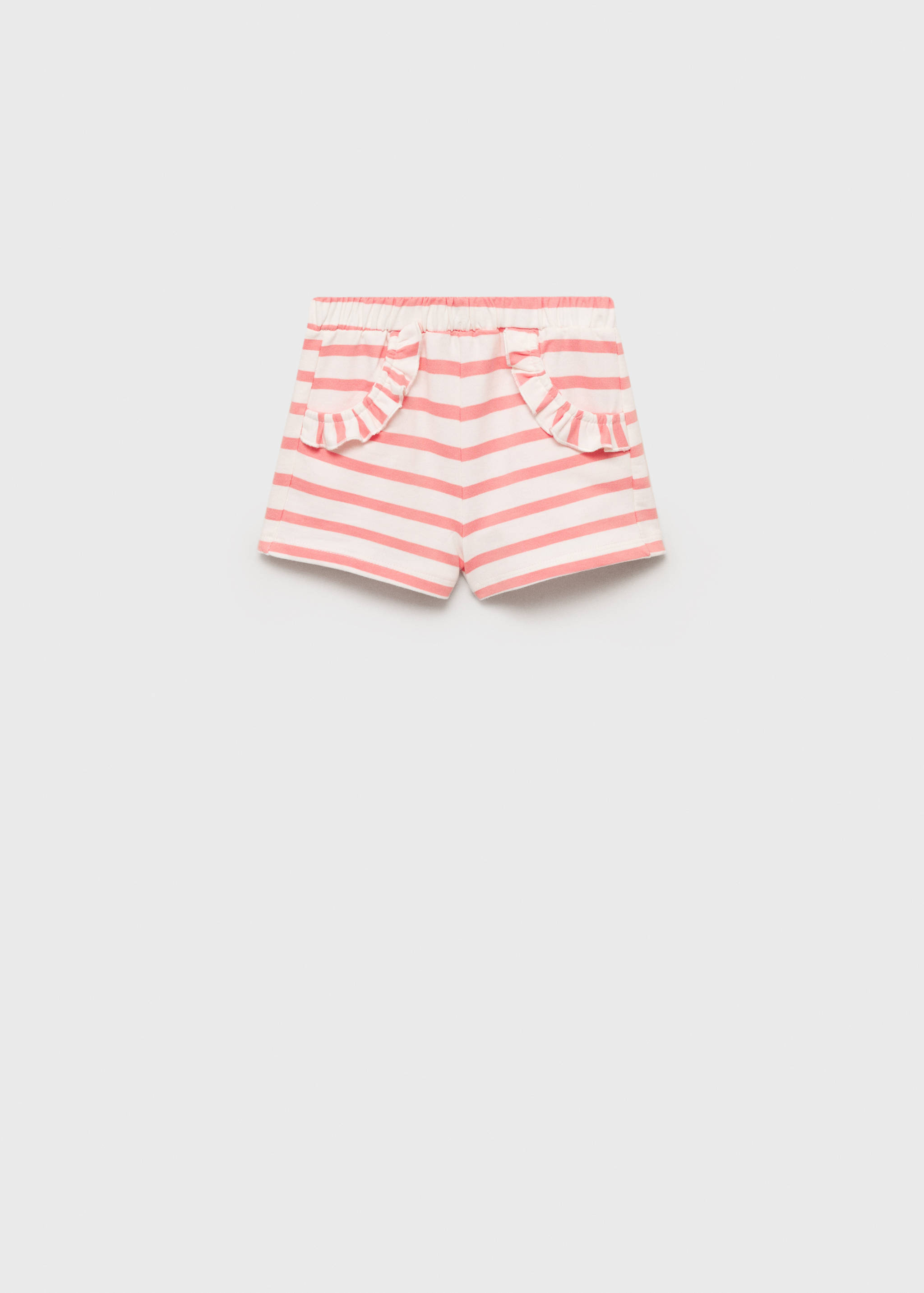 Striped shorts with ruffled pockets - Article without model