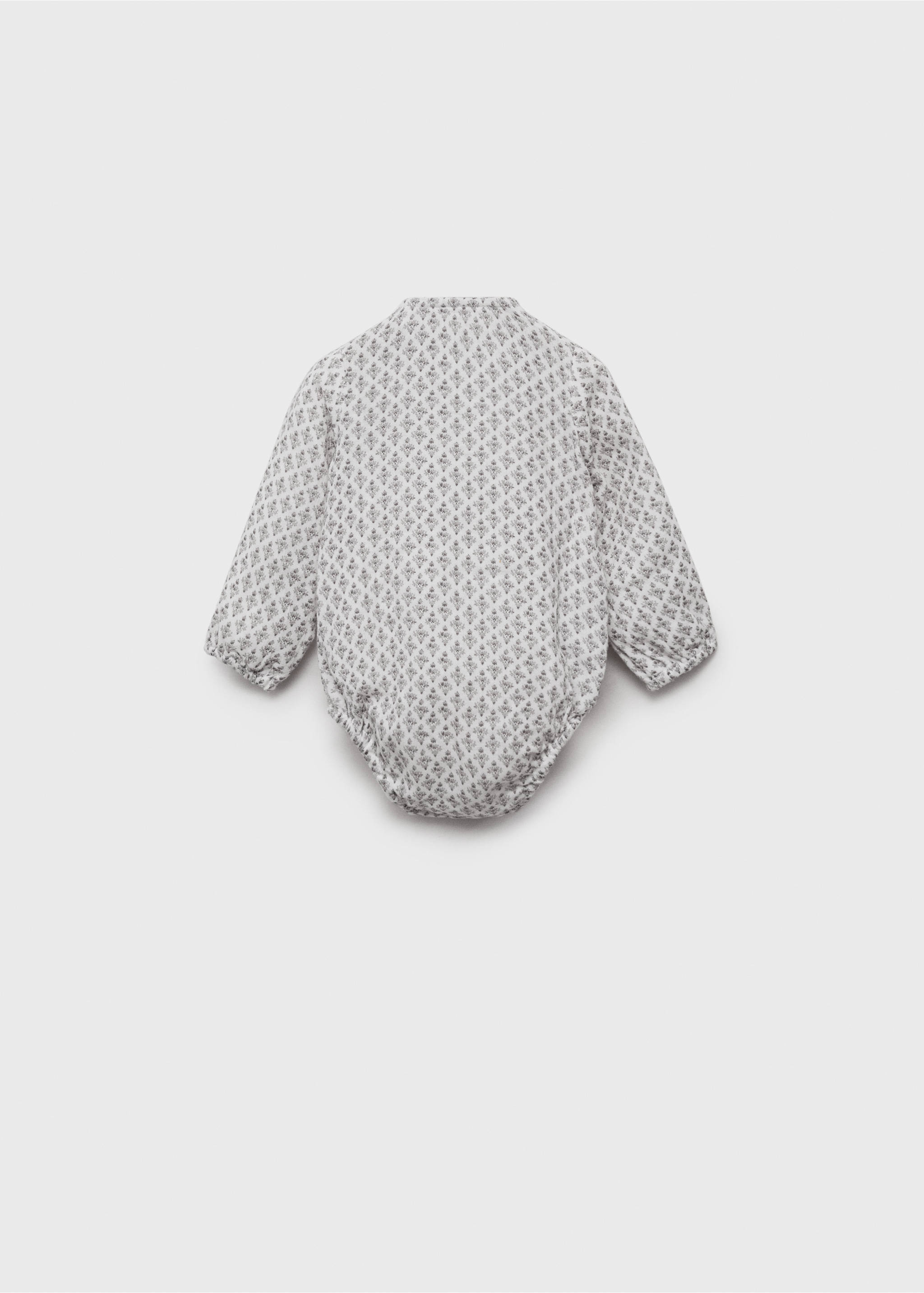 Printed crossover romper suit - Reverse of the article, Grey. Ref: 87055966-00.