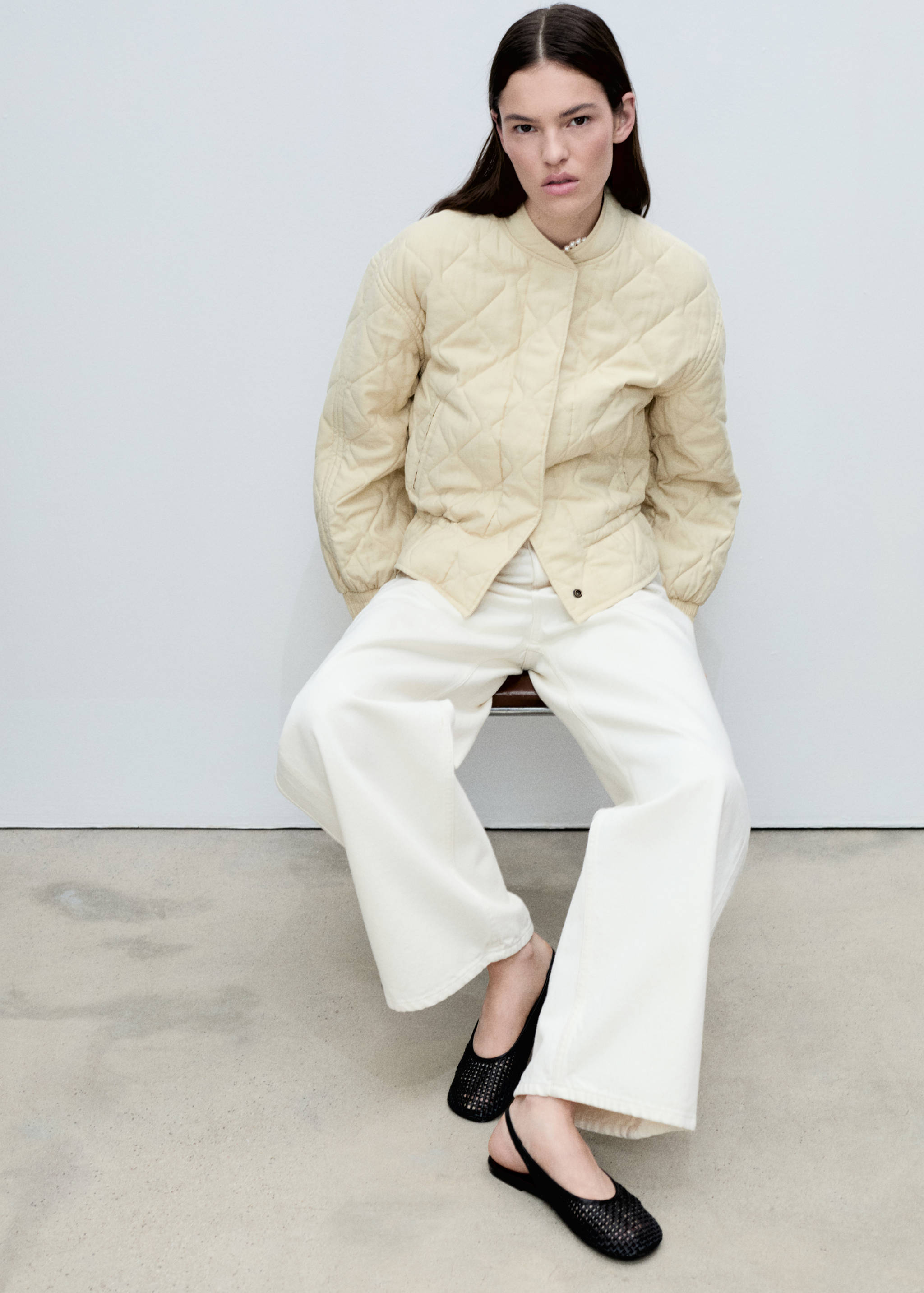 Blusão bomber acolchoado - Plano médio