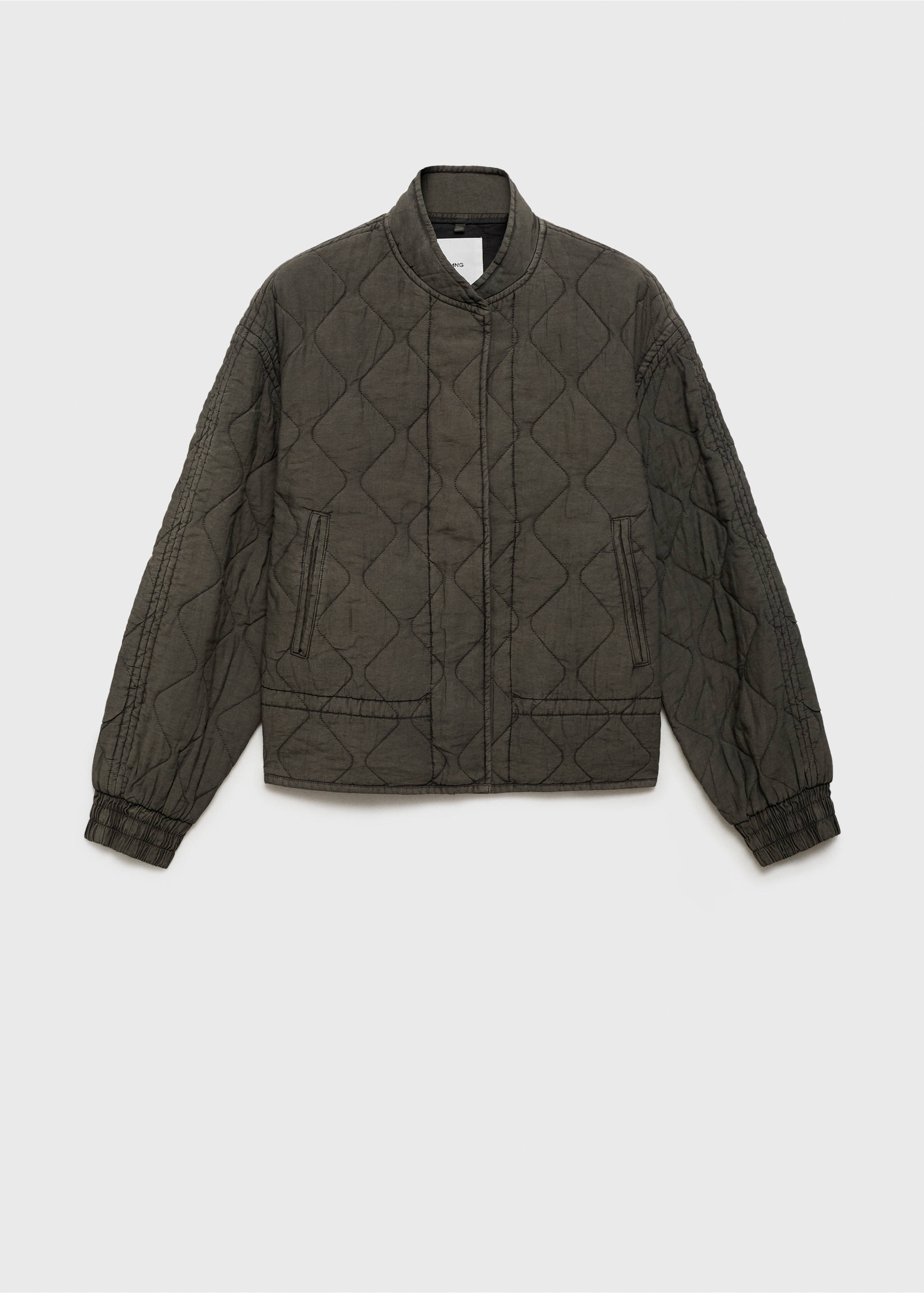 Quilted bomber jacket - Article without model, Grey. Ref: 87055968-00.