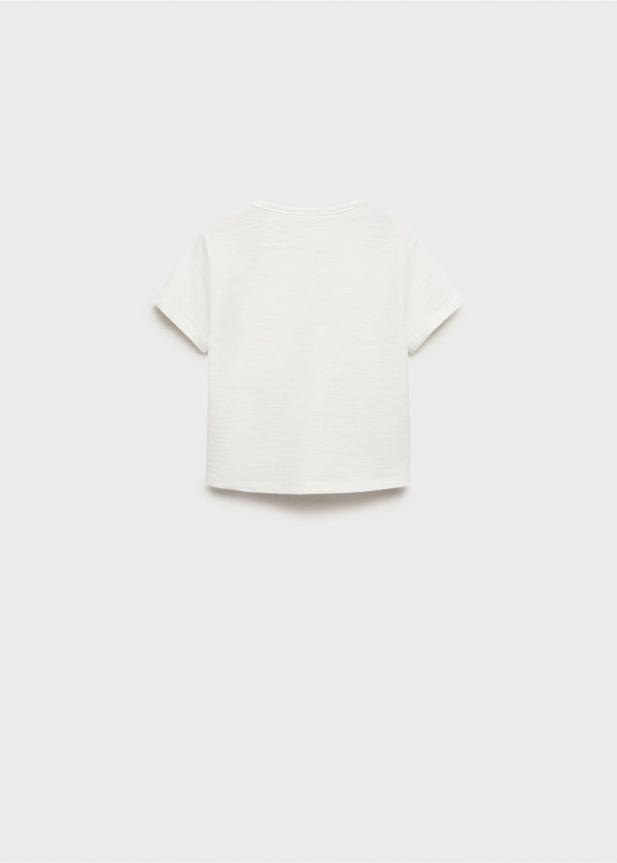 T-shirt coton motif en relief - Verso de l’article, Blanc cassé. Ref: 87055971-00.