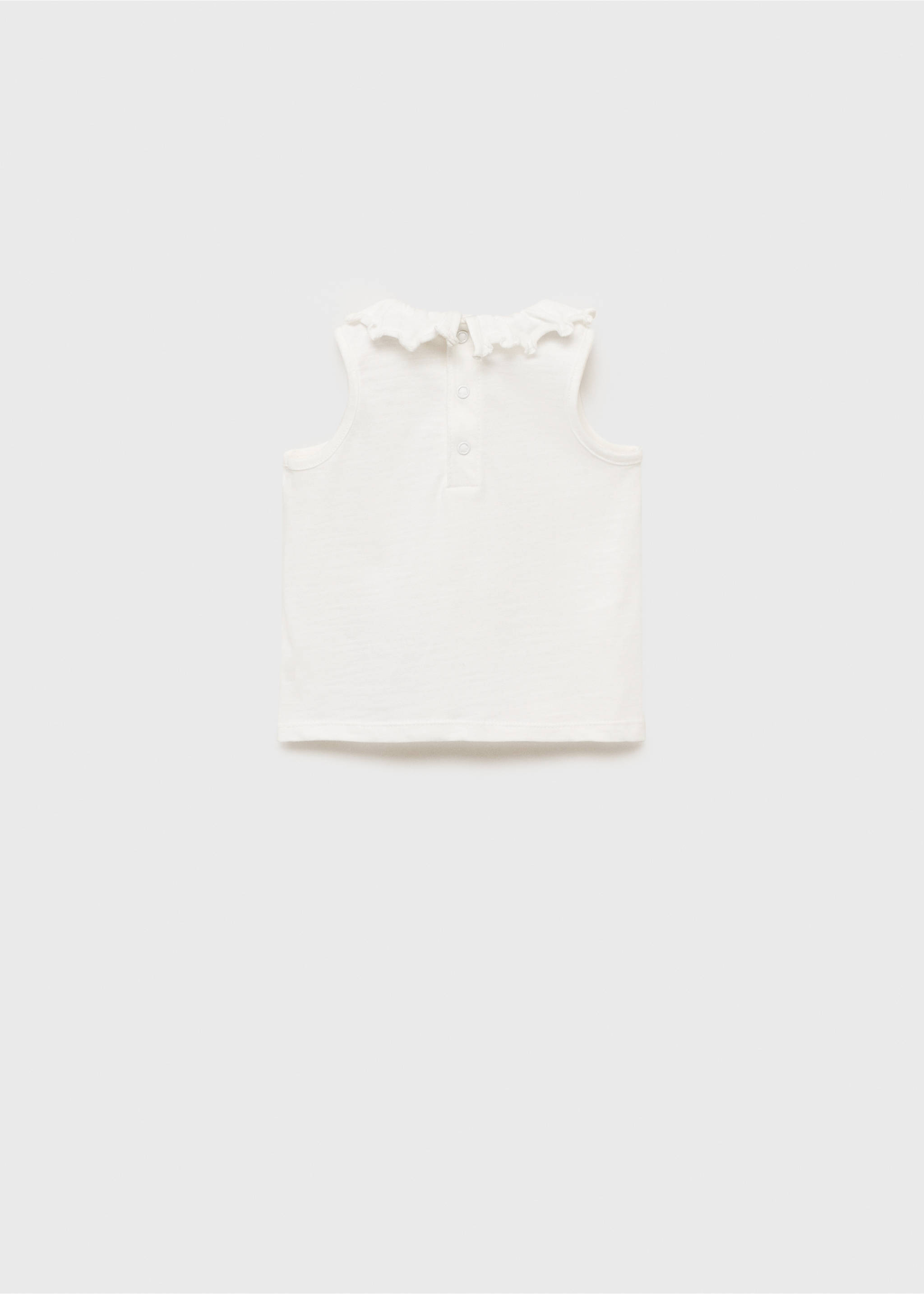 Baumwollshirt mit Rüschenkragen - Rückseite des Artikels, Cremeweiß. Ref: 87055974-00.