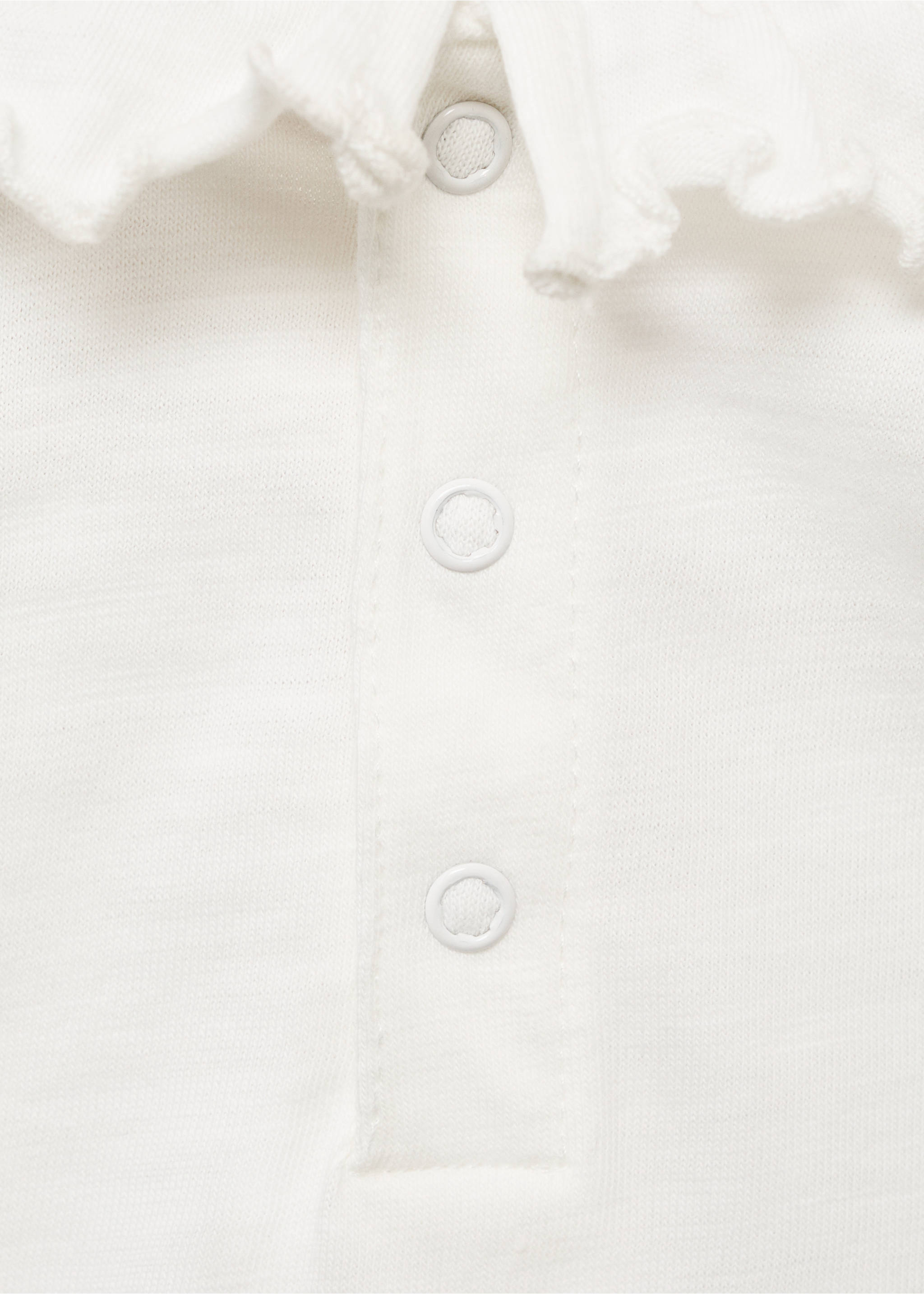 Baumwollshirt mit Rüschenkragen - Detail des Artikels 0, Cremeweiß. Ref: 87055974-00.