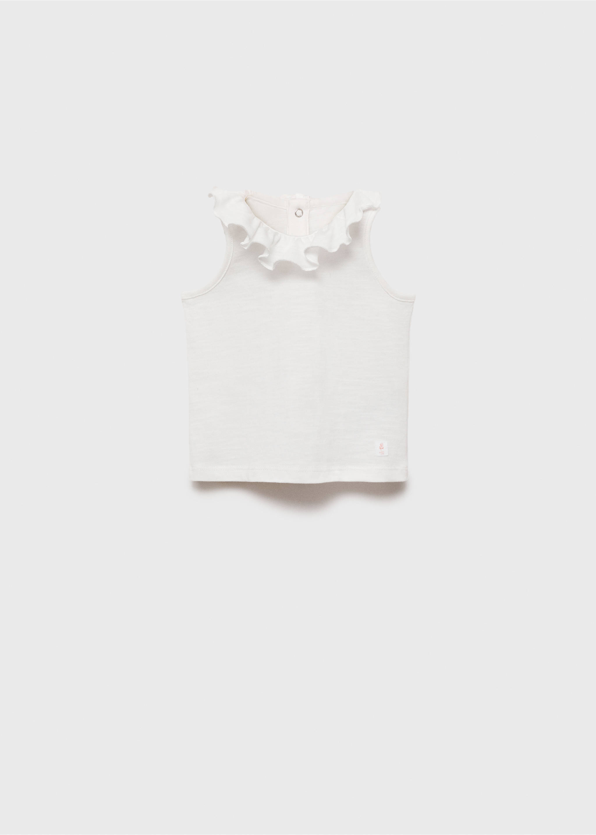 Baumwollshirt mit Rüschenkragen - Artikel ohne Model, Cremeweiß. Ref: 87055974-00.
