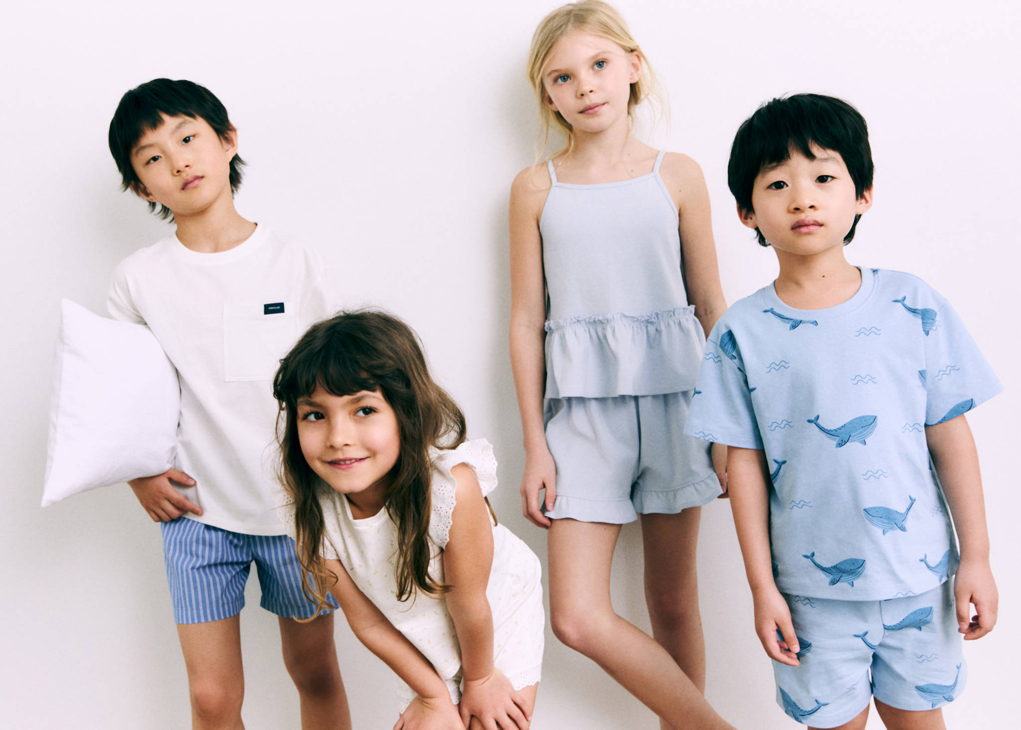 Pyjama shorts with ruffles - Panoramic plane