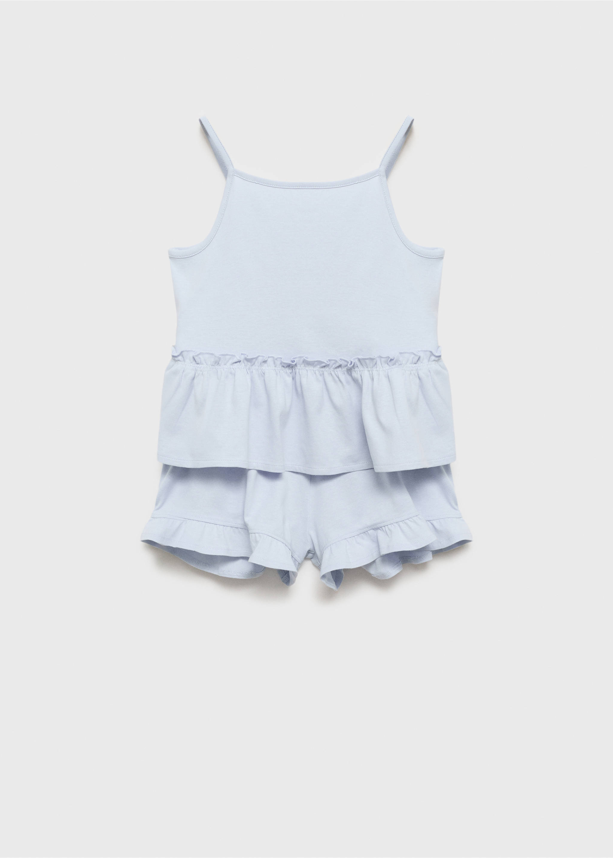 Pyjama shorts with ruffles - Article without model, Sky Blue. Ref: 87055975-00.