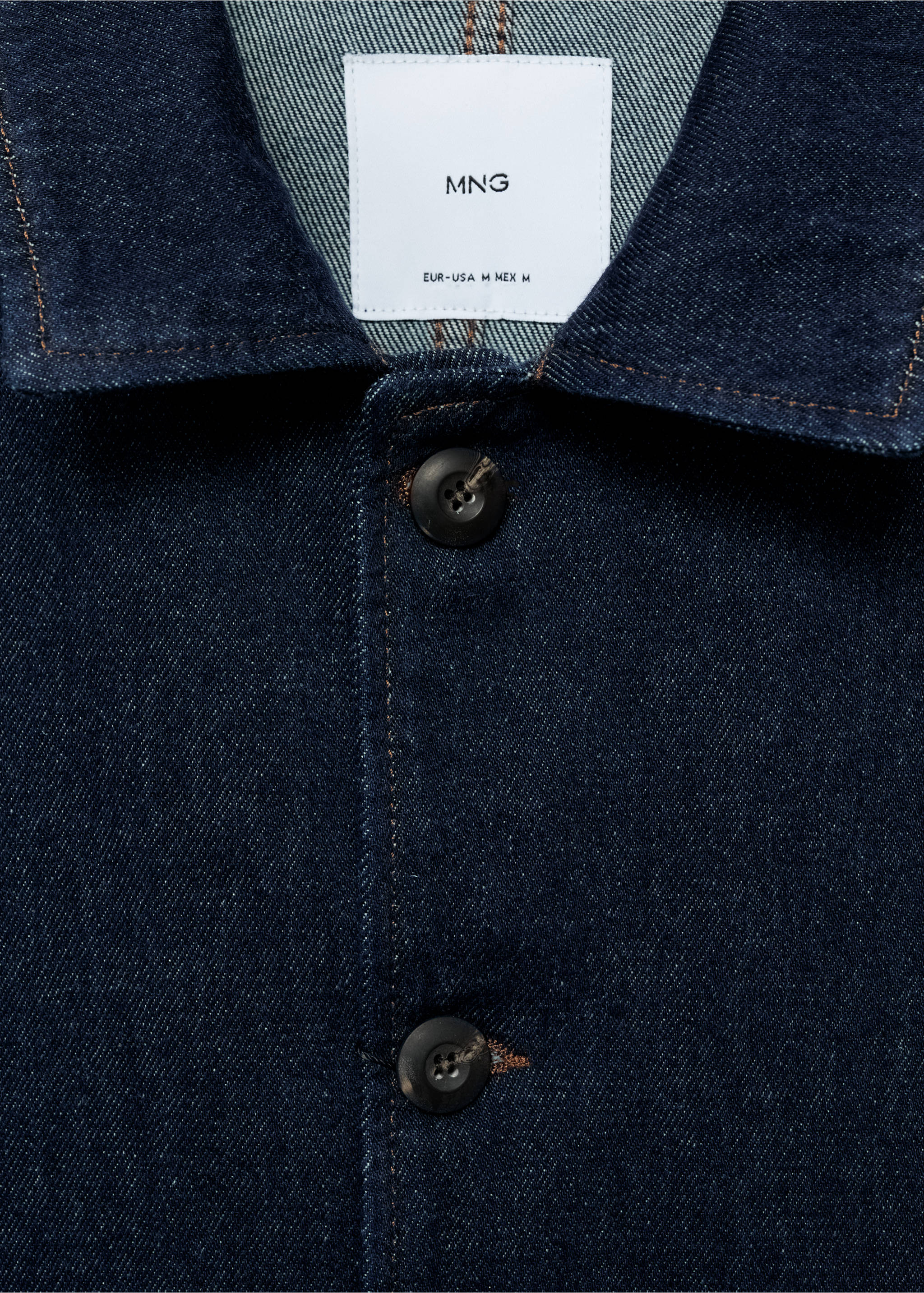 Regular-Fit-Overshirt aus Jeans - Detail des Artikels 8, Blau. Ref: 87055984-00.