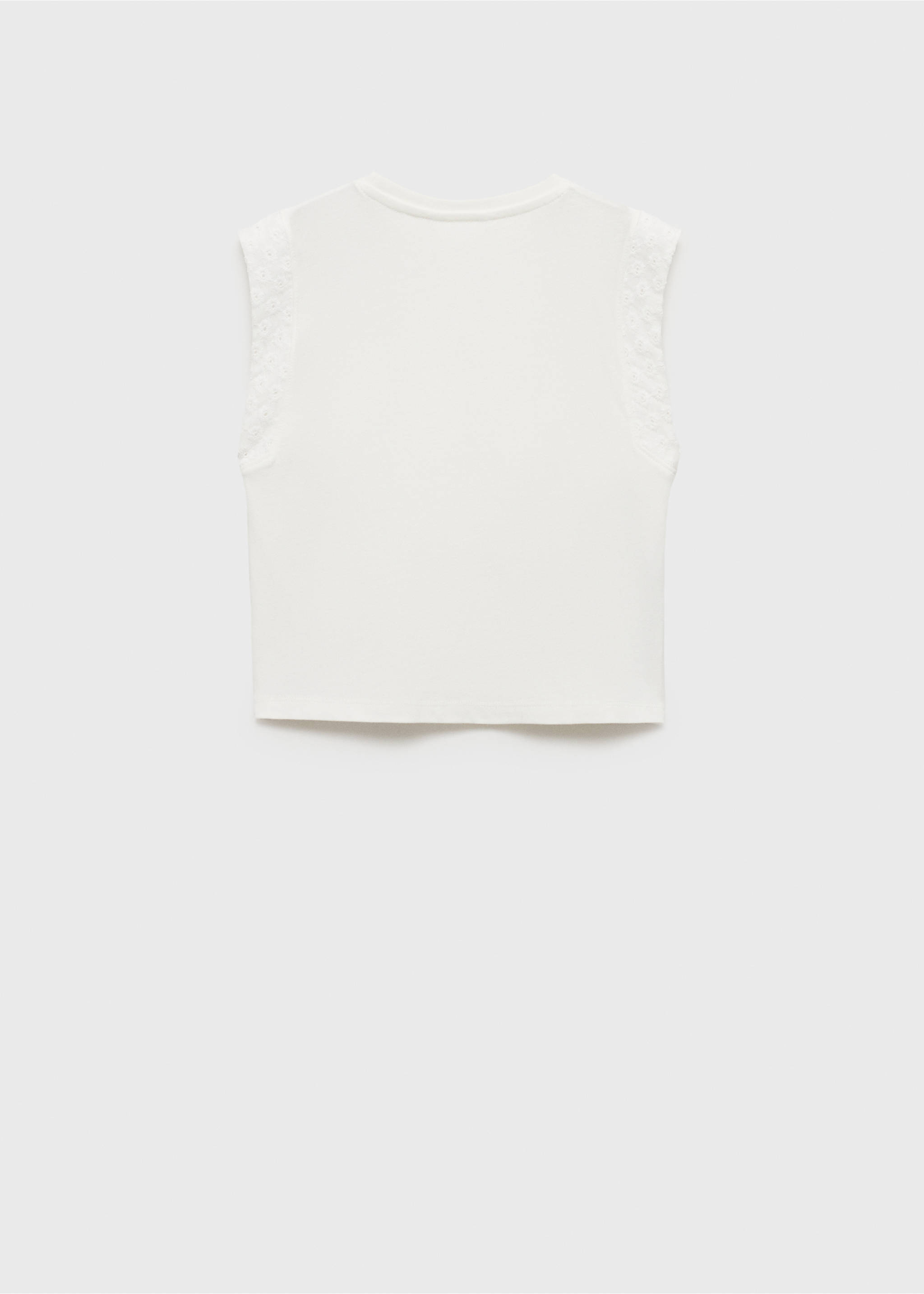 T-shirt détail brodé - Verso de l’article, Blanc cassé. Ref: 87055985-00.