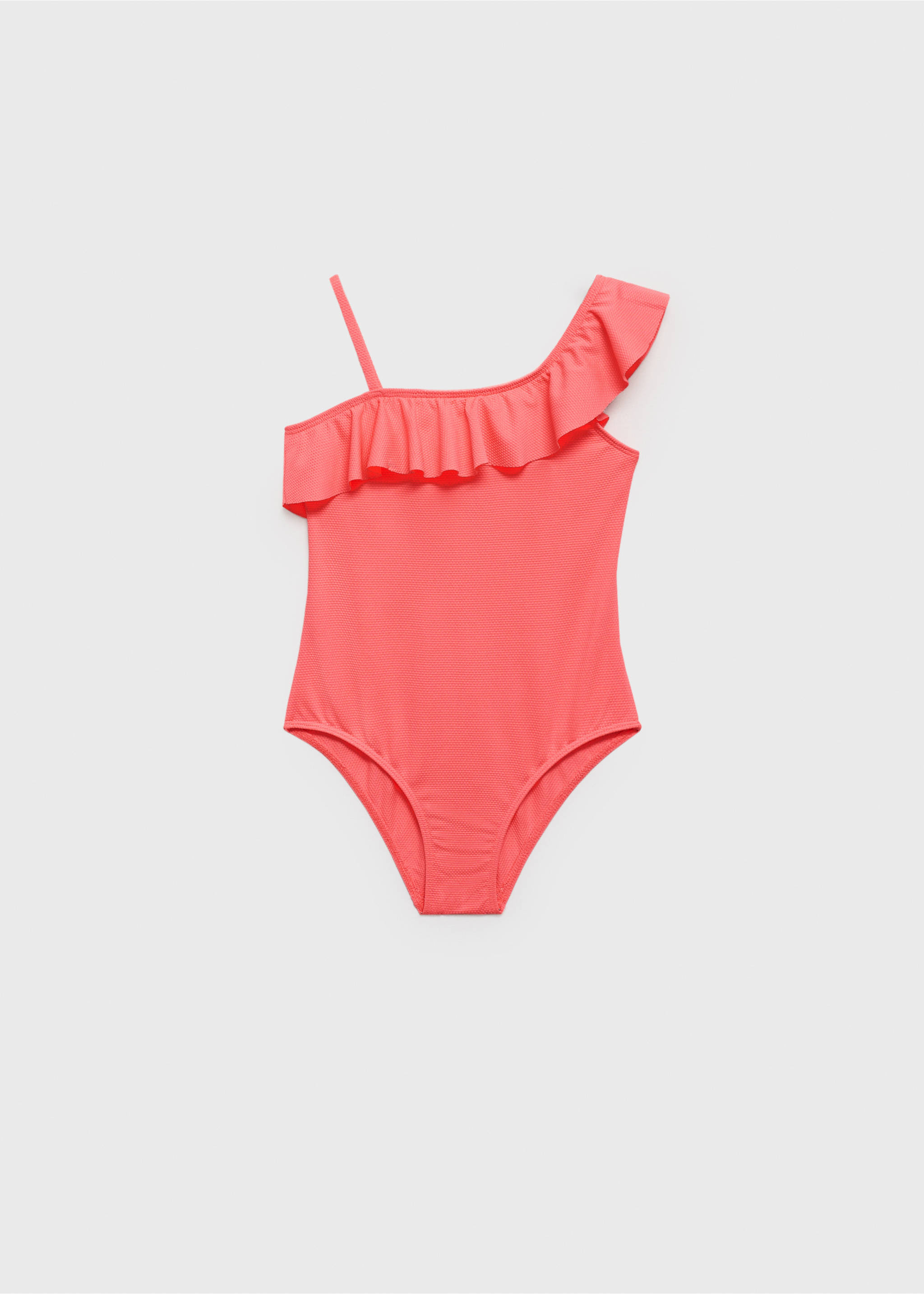 Maillot de bain asymétrique volant - Article sans modèle, Orange fluo. Ref: 87055986-00.