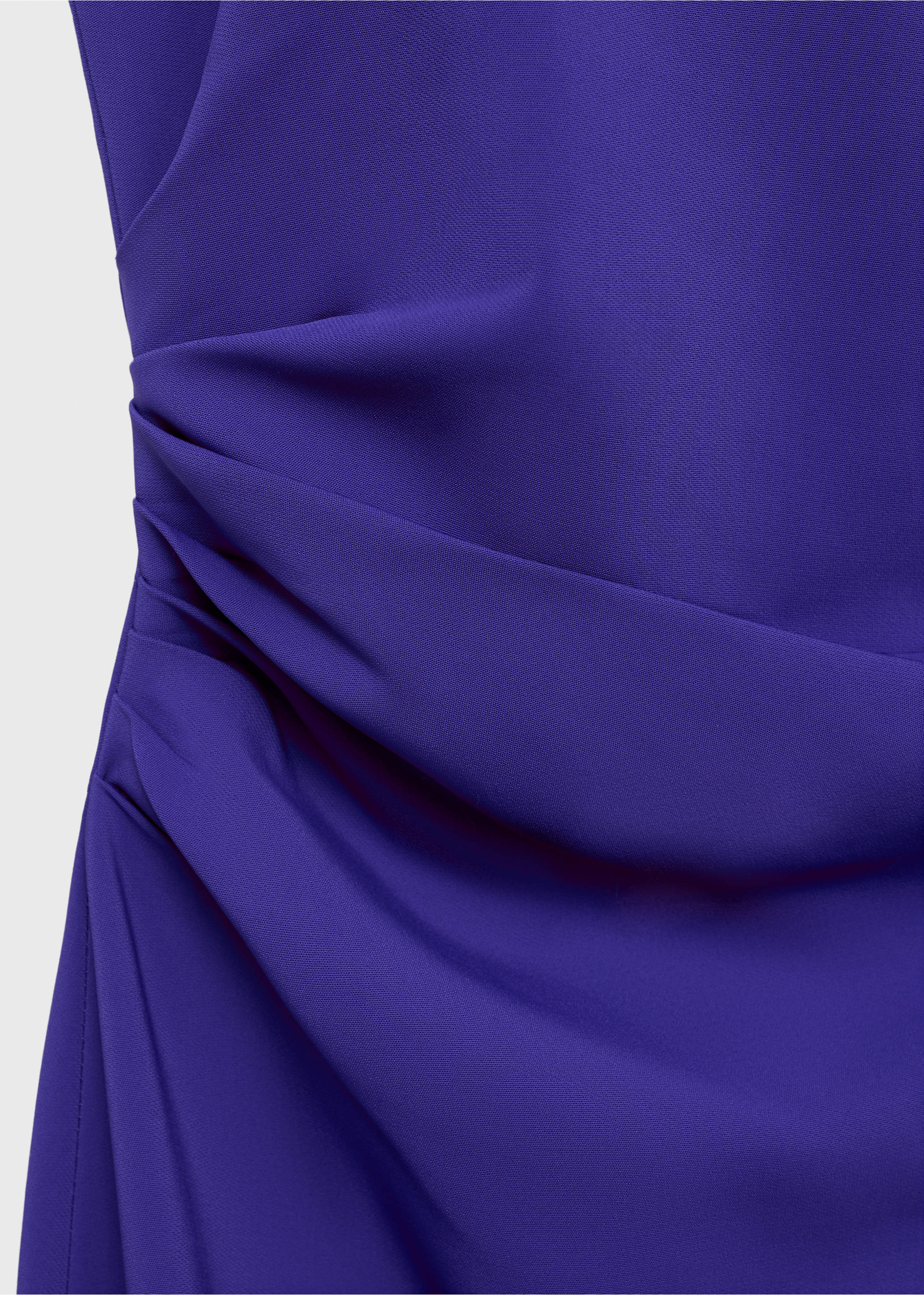 Draped halter-neck dress with flower motif - Details of the article 0, Blue. Ref: 87055988-00.