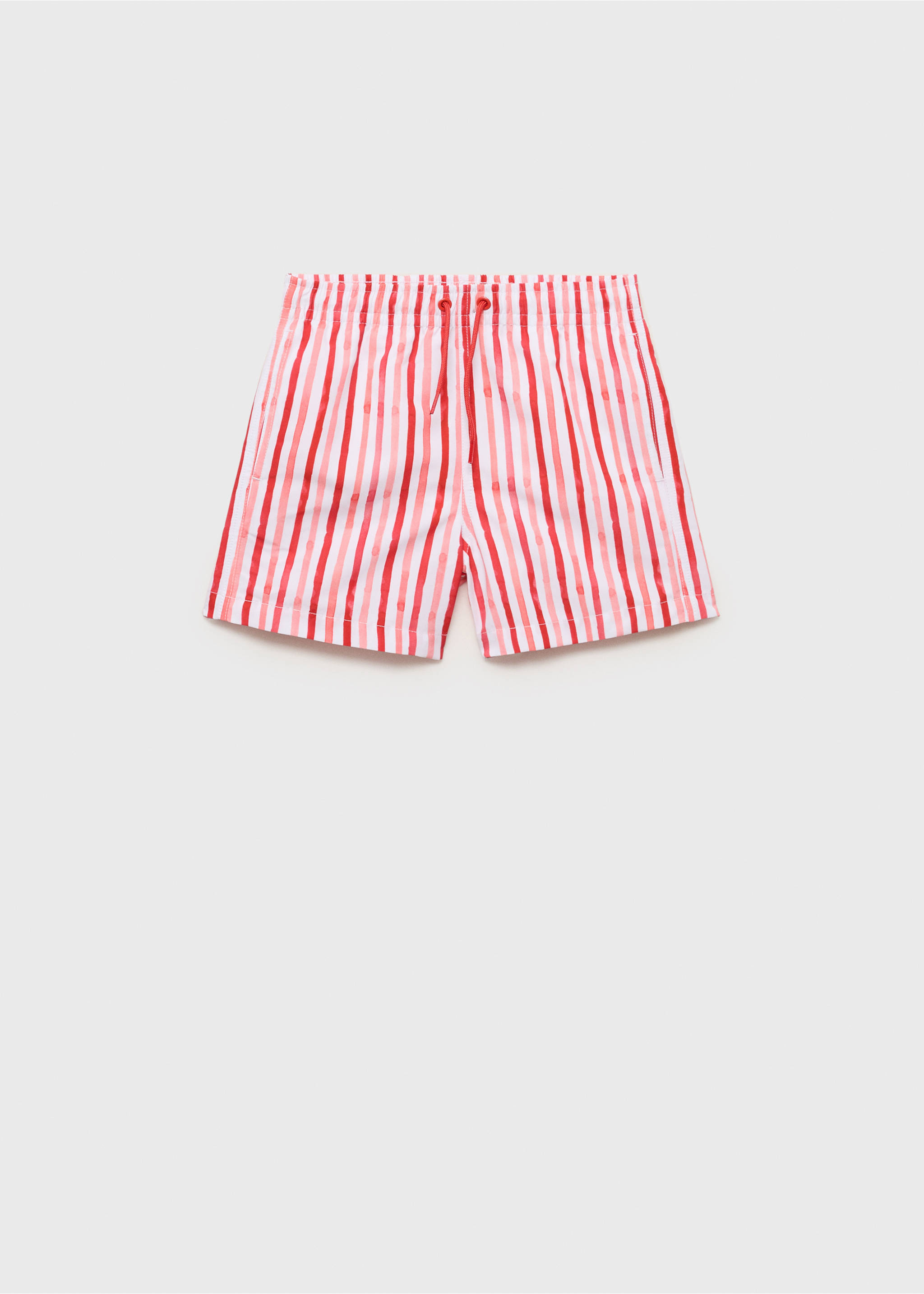 Striped drawstring swimsuit - Article without model, Red. Ref: 87055990-00.