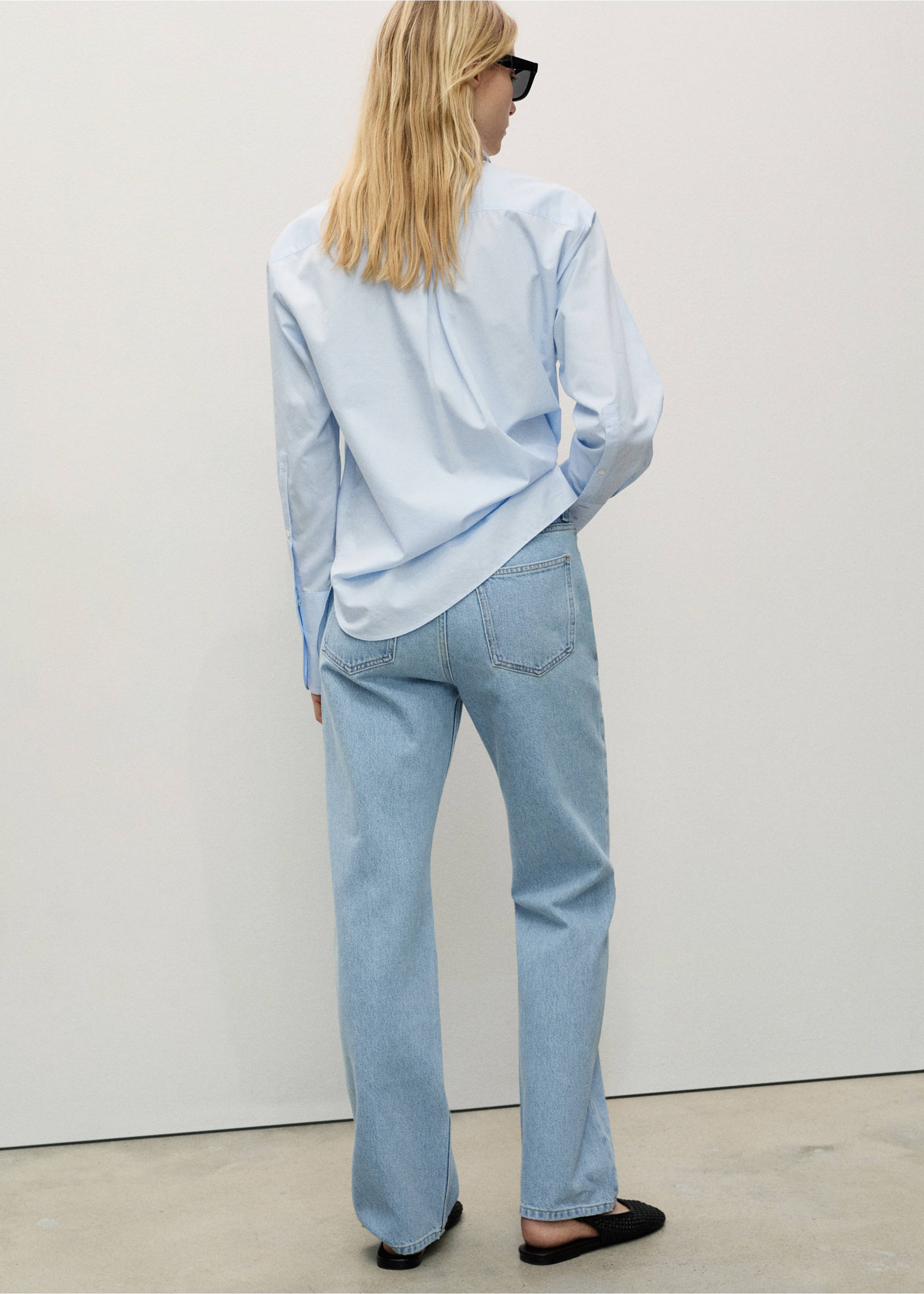 Matilda medium-rise straight-fit jeans - Reverse of the article, Light Blue. Ref: 87055991-00.