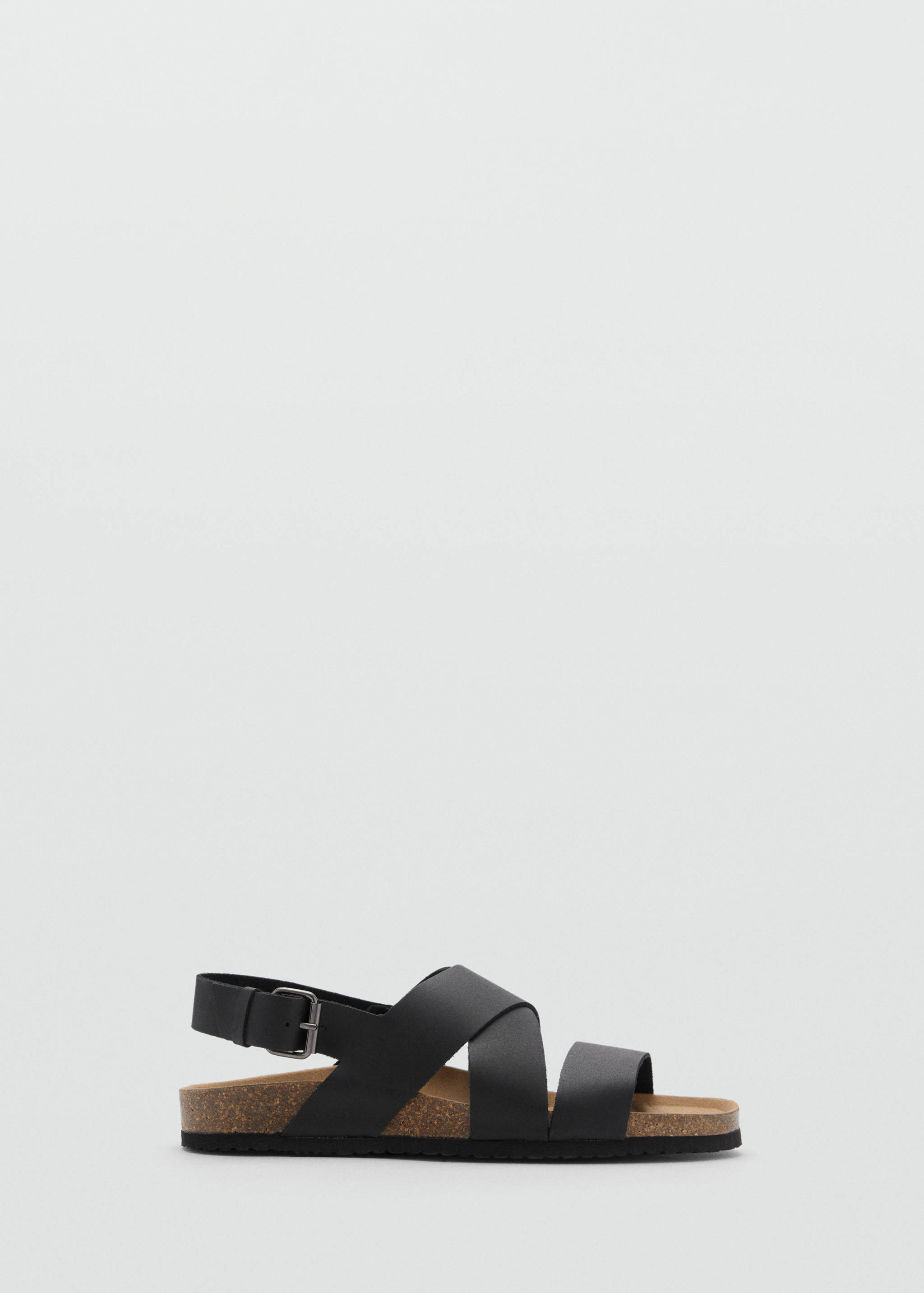 Crossed leather sandals with buckle - Article without model