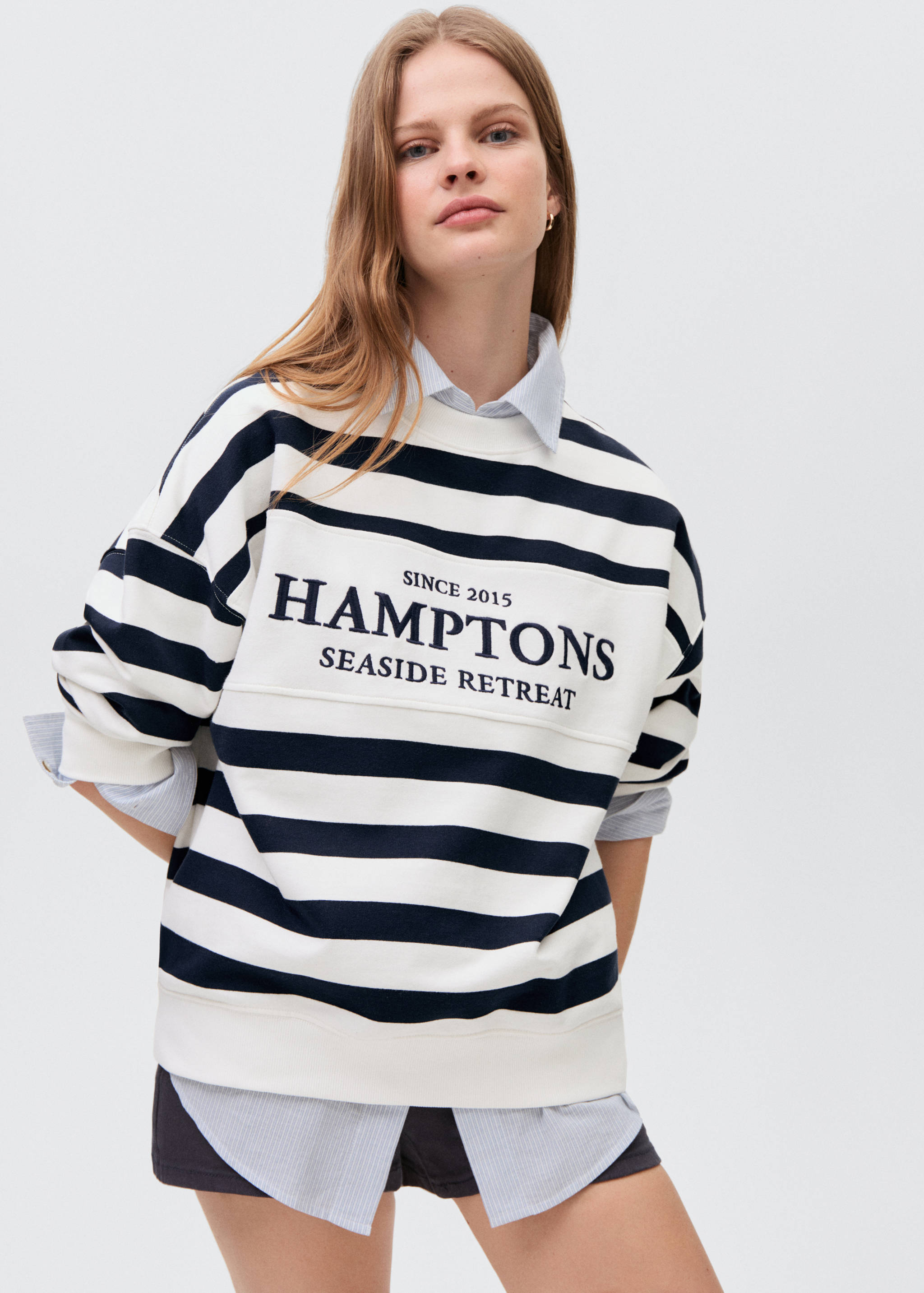 Message striped sweatshirt - Medium plane