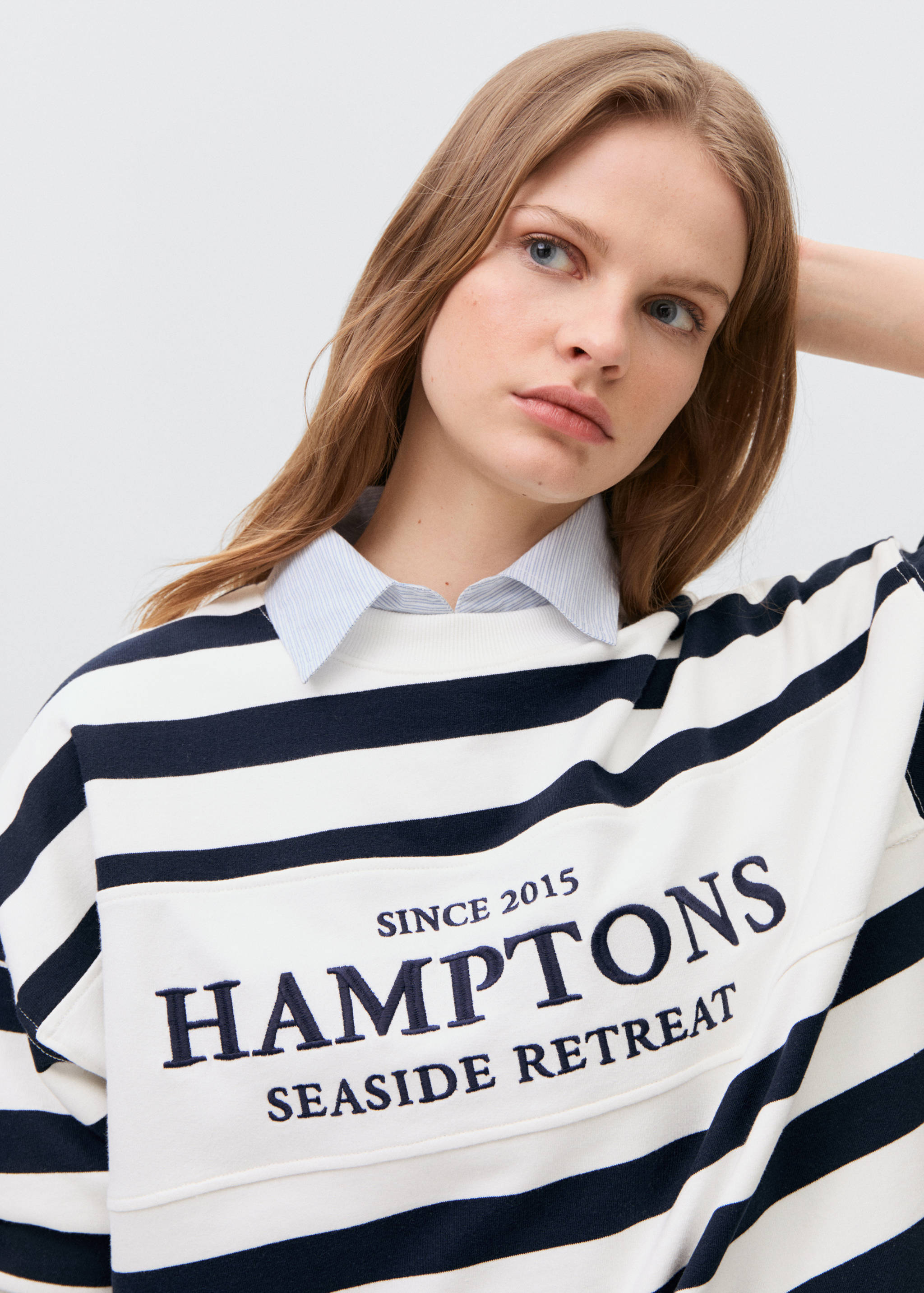 Message striped sweatshirt - Details of the article 1