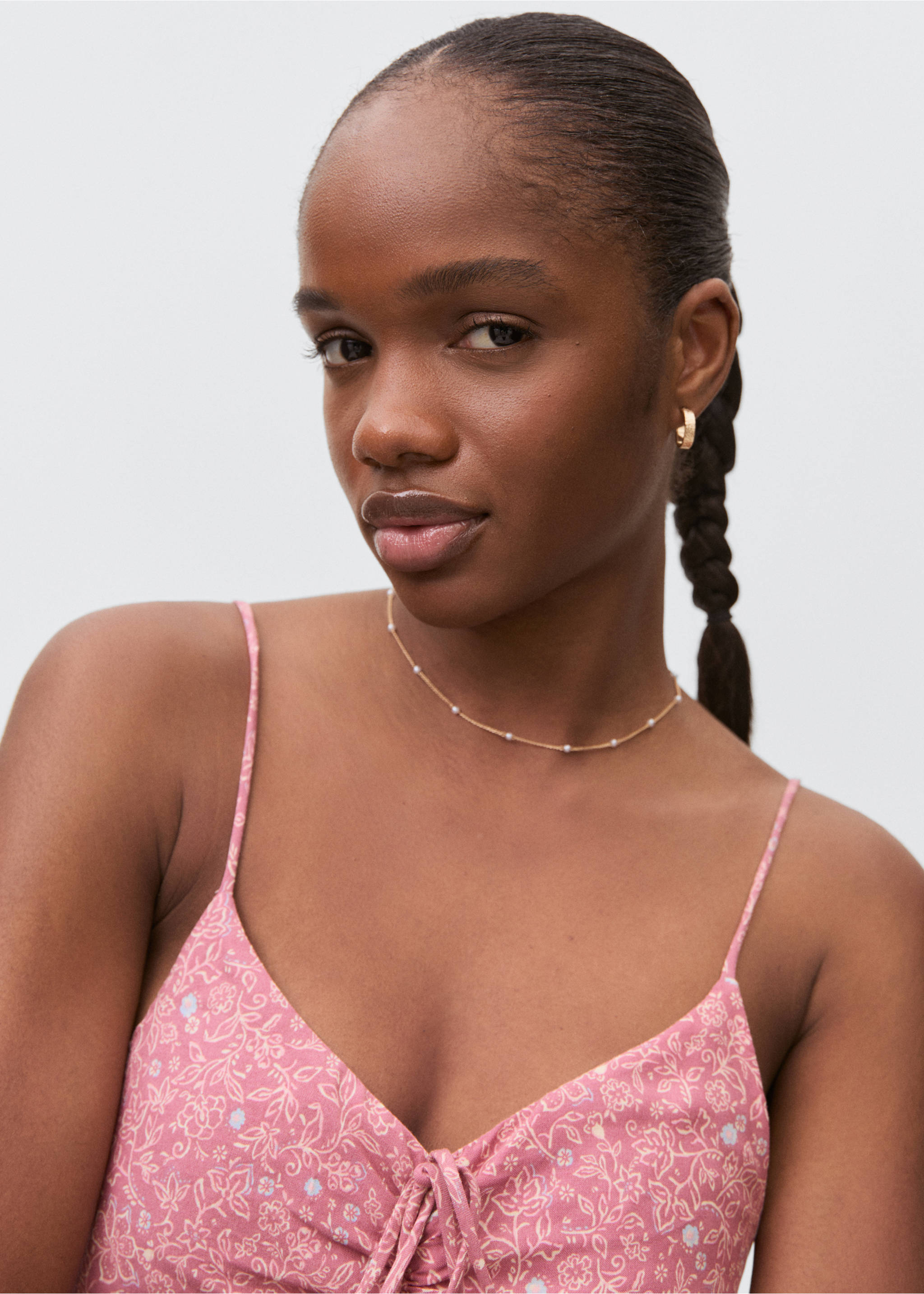 Robe froncée imprimée - Détail de l'article 1, Rose. Ref: 87056339-00.