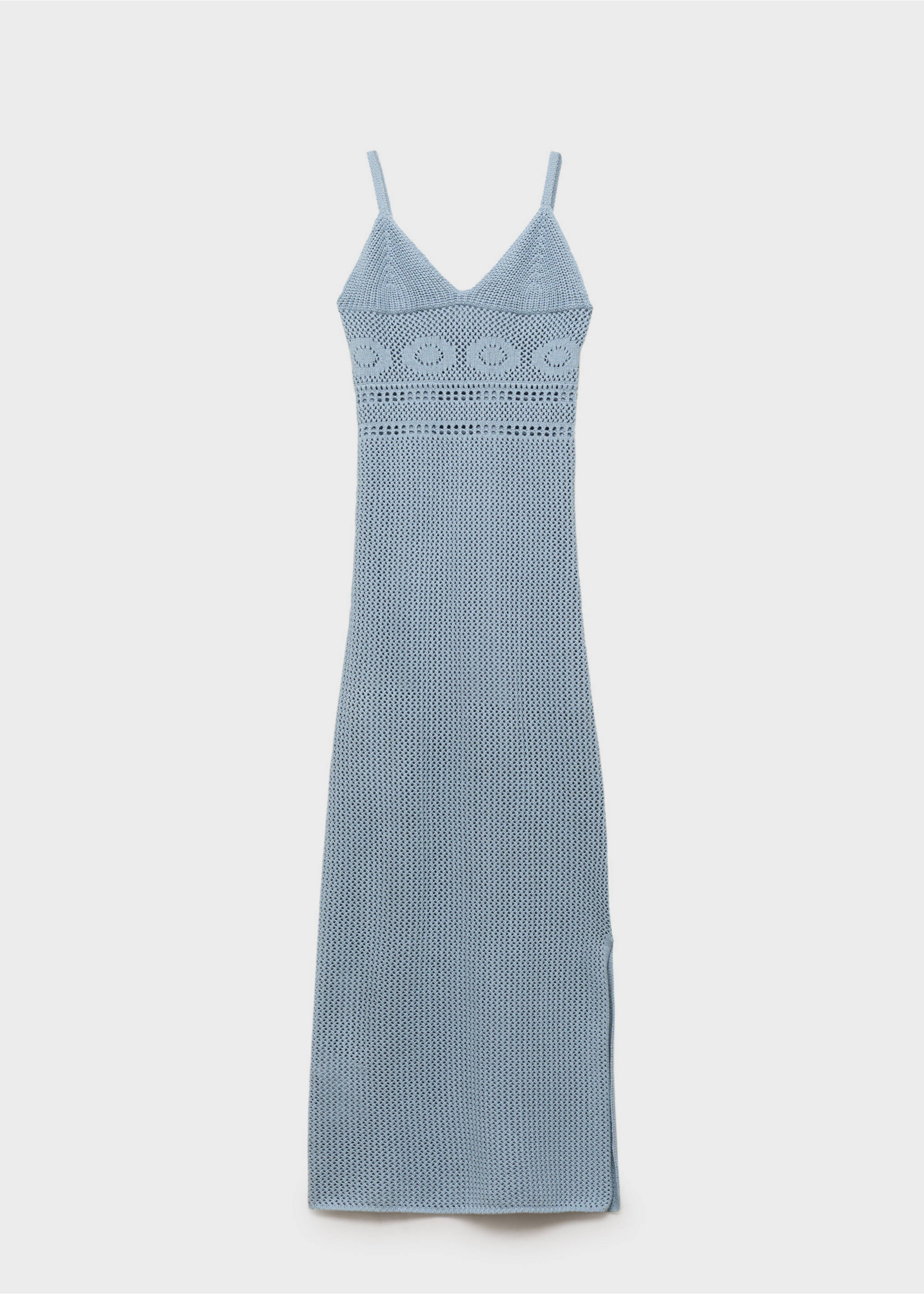 Vestido comprido croché - Artigo sem modelo, Azul-celeste. Ref: 87056340-00.