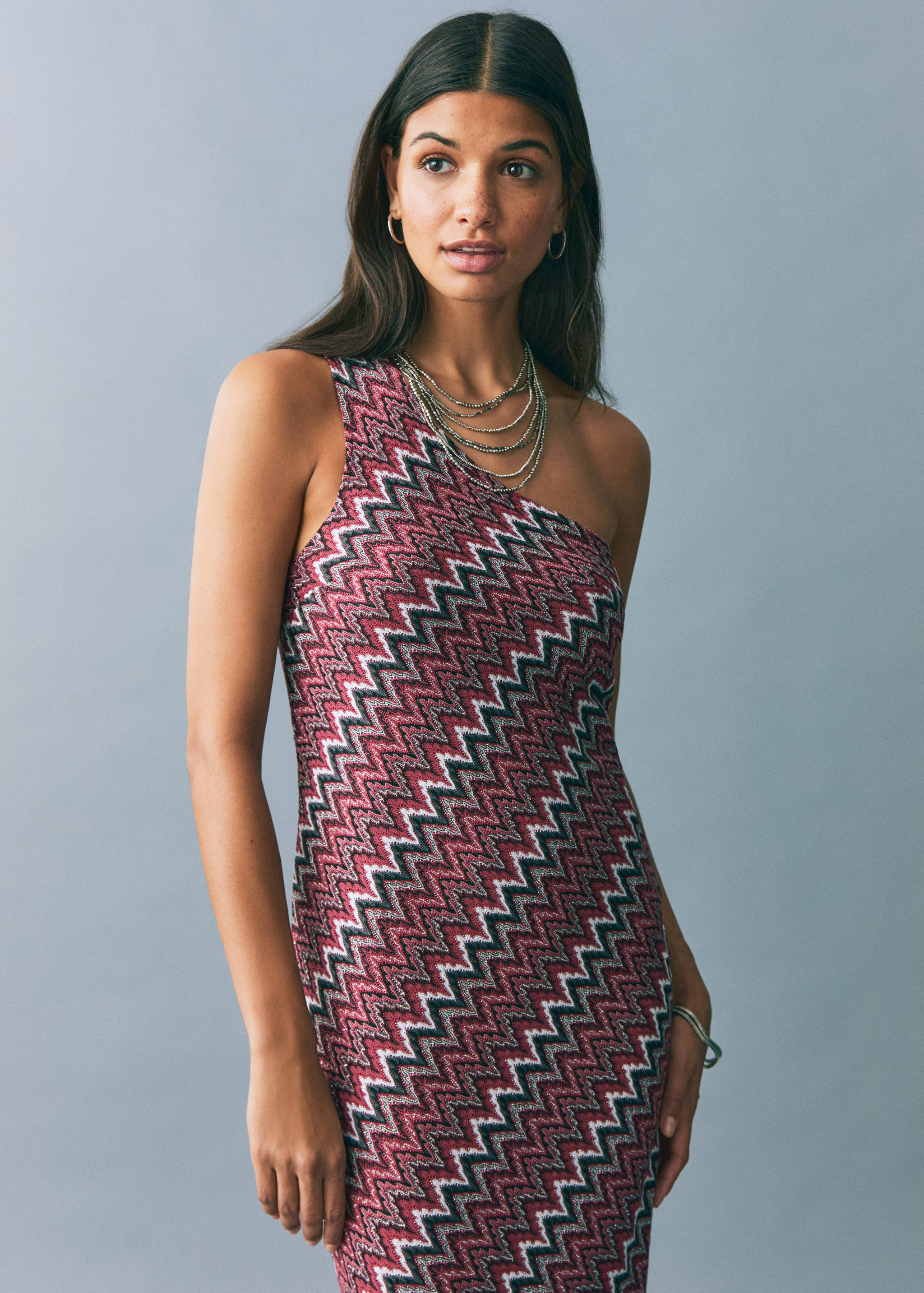 Lurex zigzag dress - Medium plane