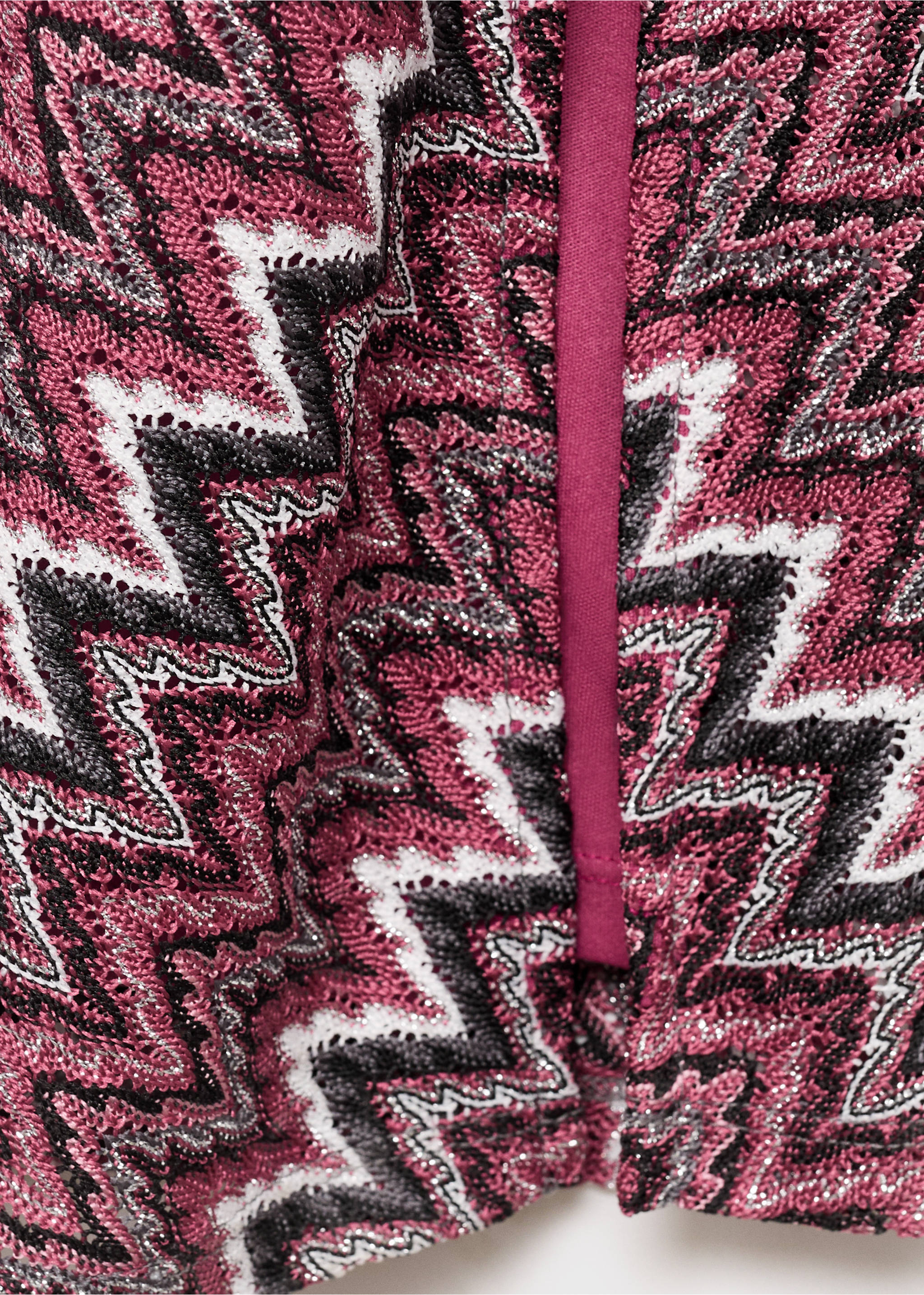 Lurex zigzag dress - Details of the article 0, Red. Ref: 87056341-00.