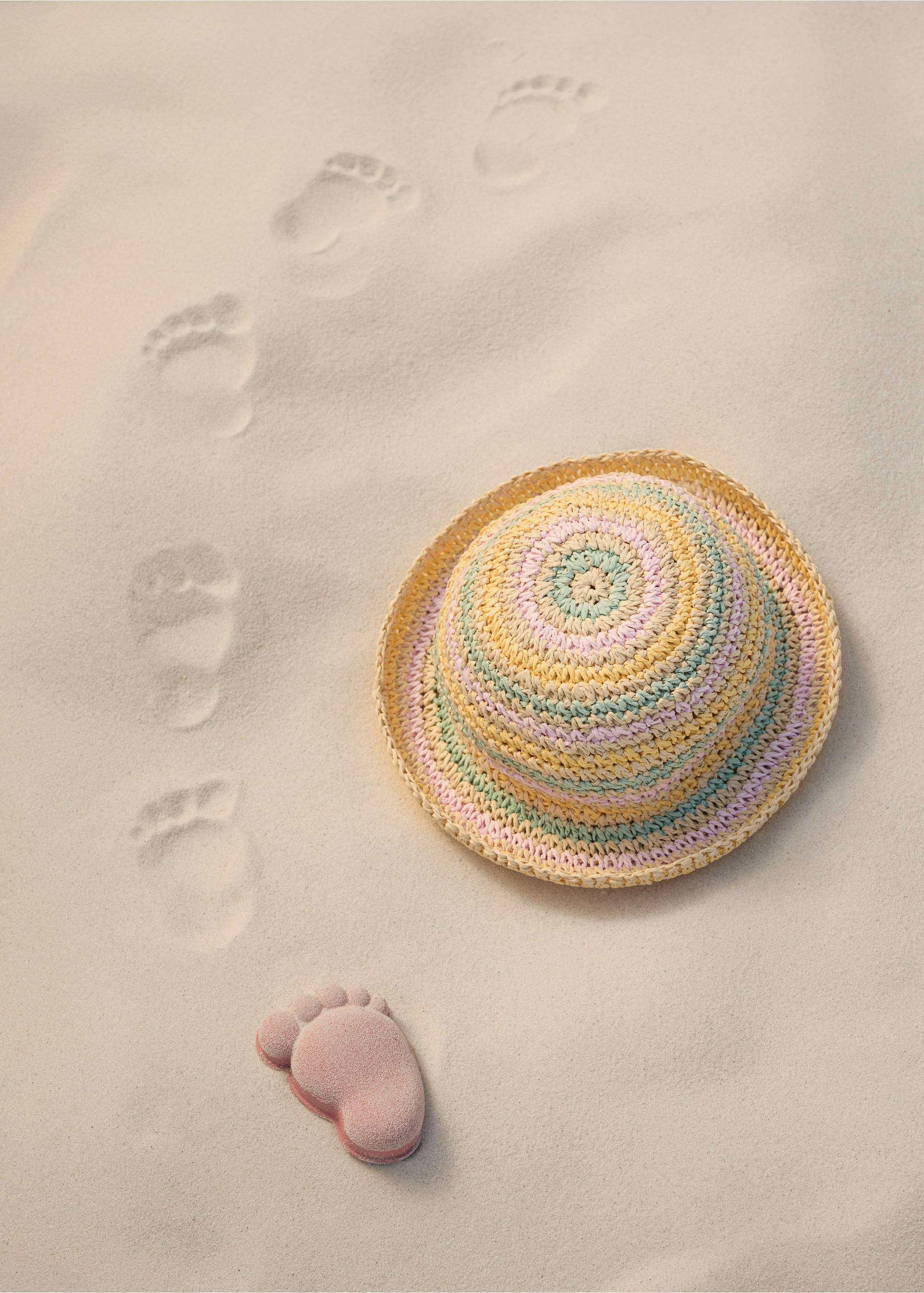 Combined natural fiber hat - Details of the article 5, Pink. Ref: 87056342-00.